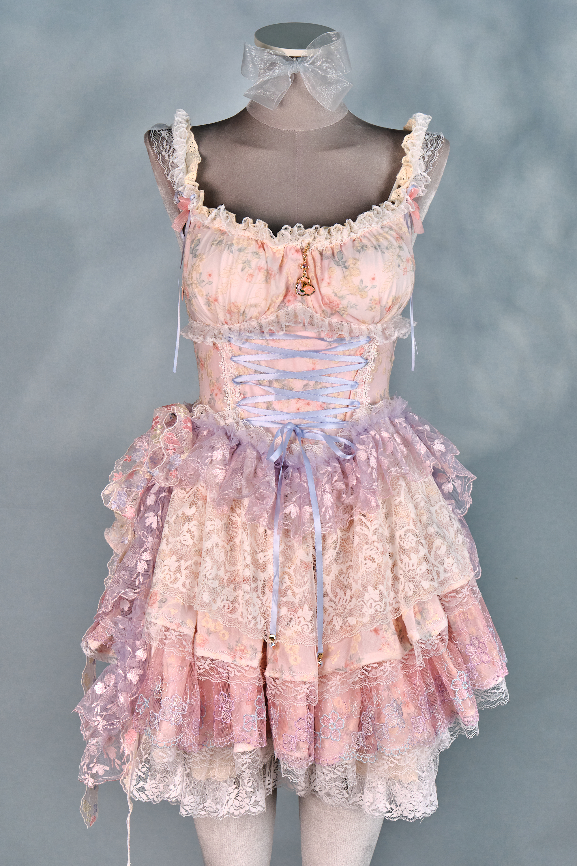 12467 Ruffled Layer Lace Ballet Skirt