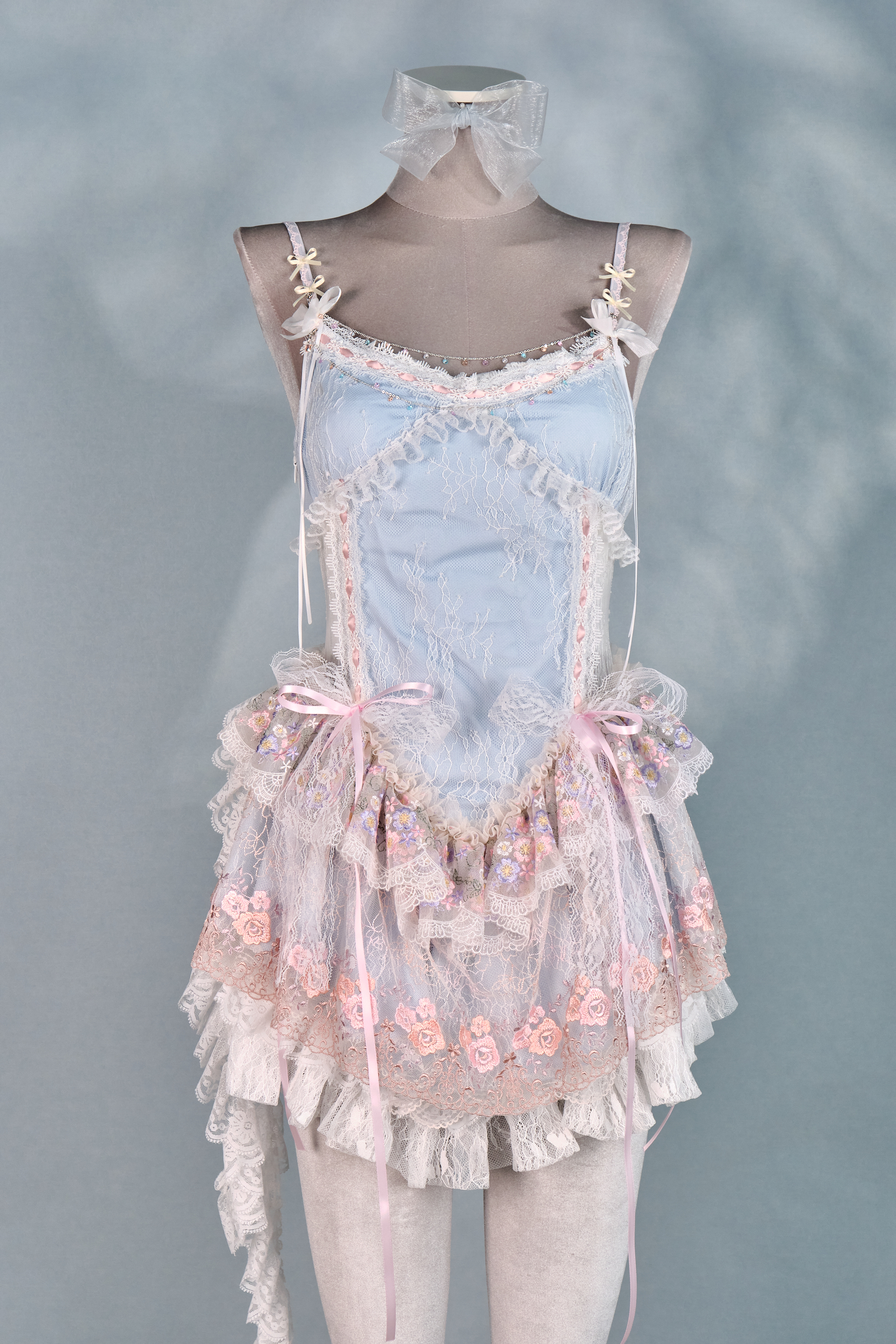 12466 Ruffled Layer Lace Ballet Skirt