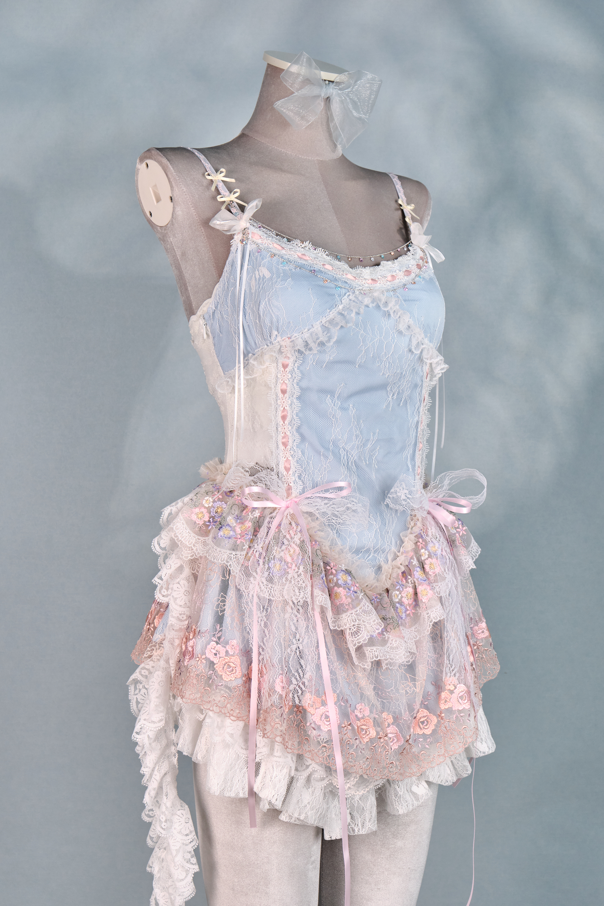 12466 Ruffled Layer Lace Ballet Skirt