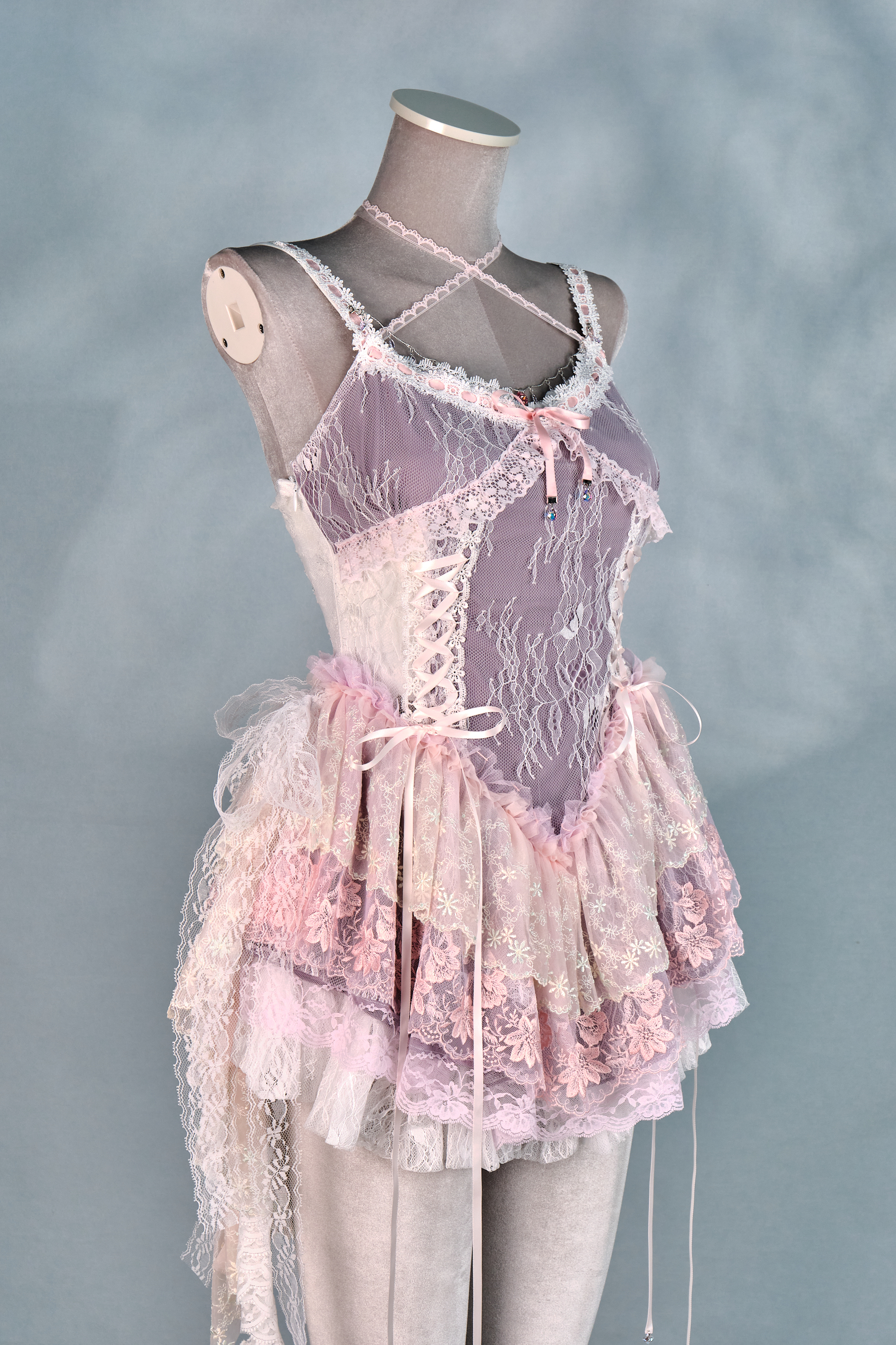 12464 Romantic Patchwork Ruffled Edge Tote Bag