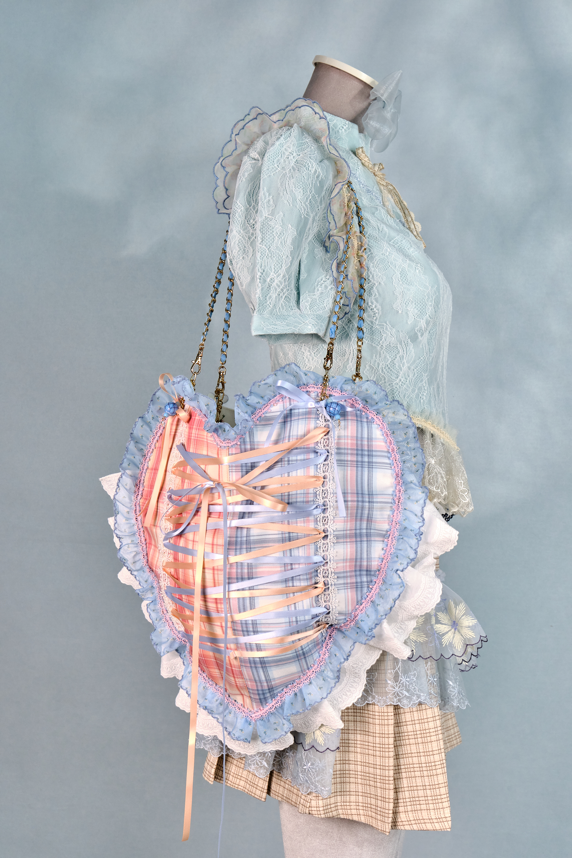 12463 Romantic Patchwork Ruffled Edge Tote Bag