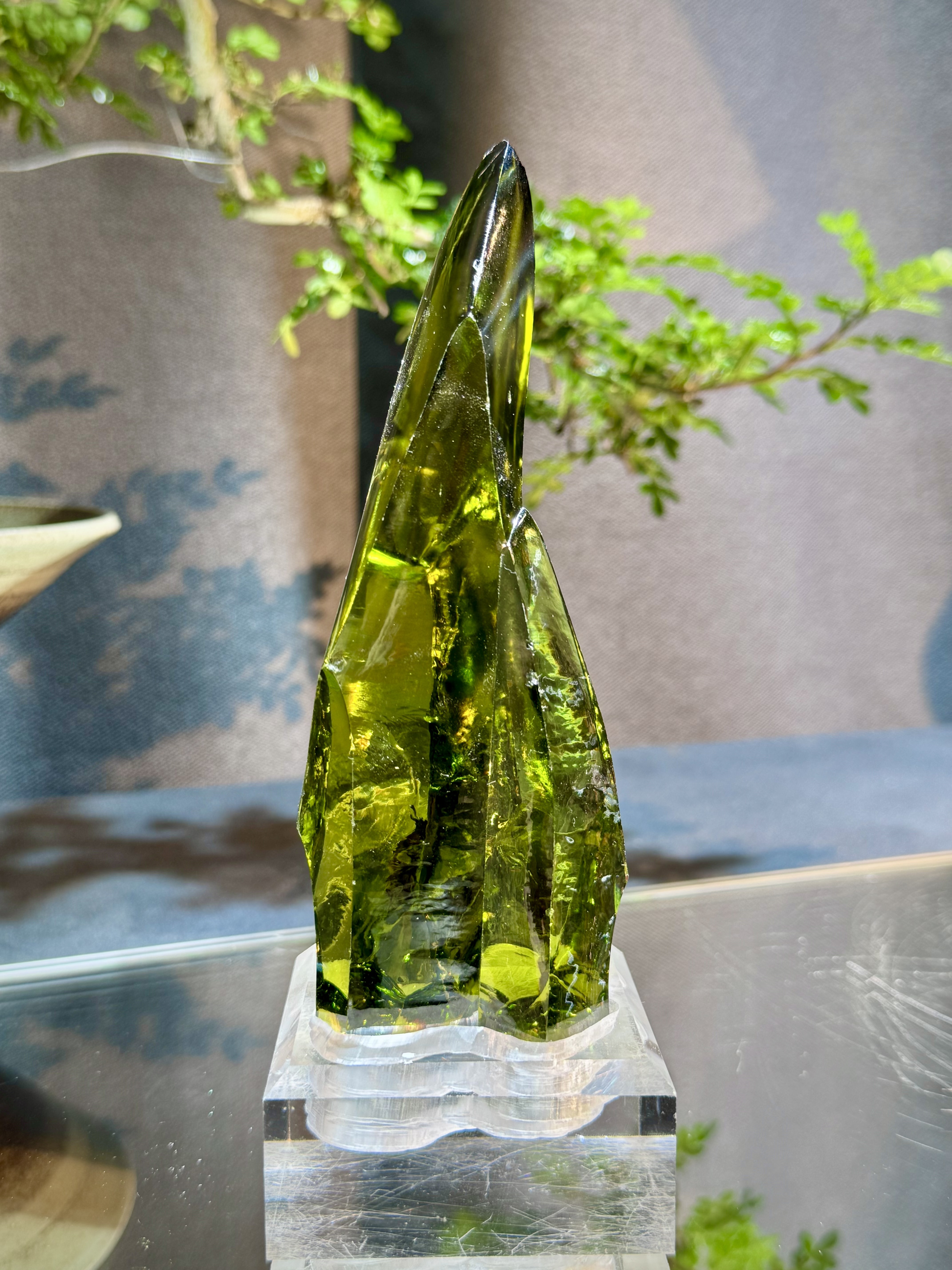 印尼橄欖綠色鋯石擺件 5908