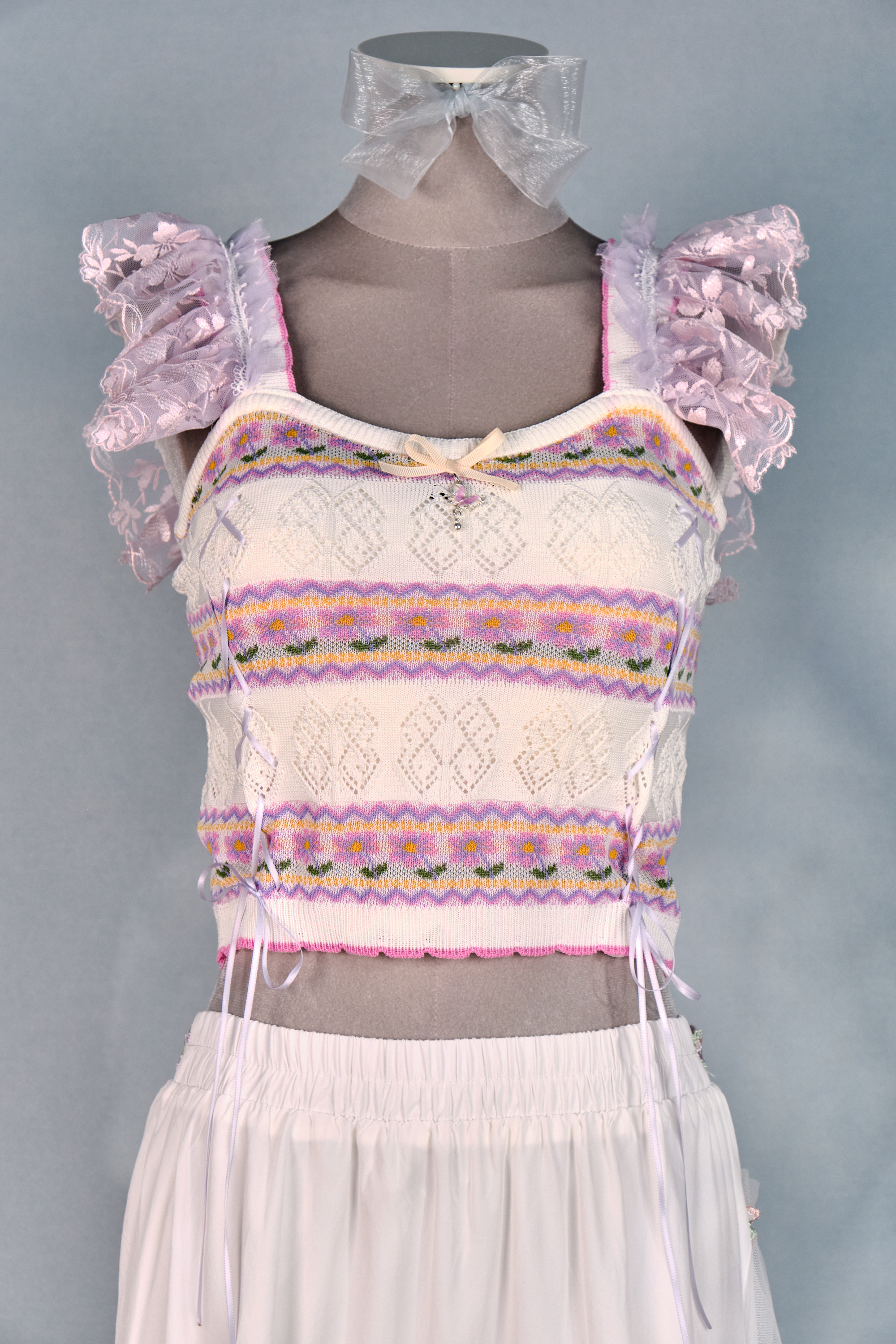 12444 Summer Thin Knitted Pattern Top