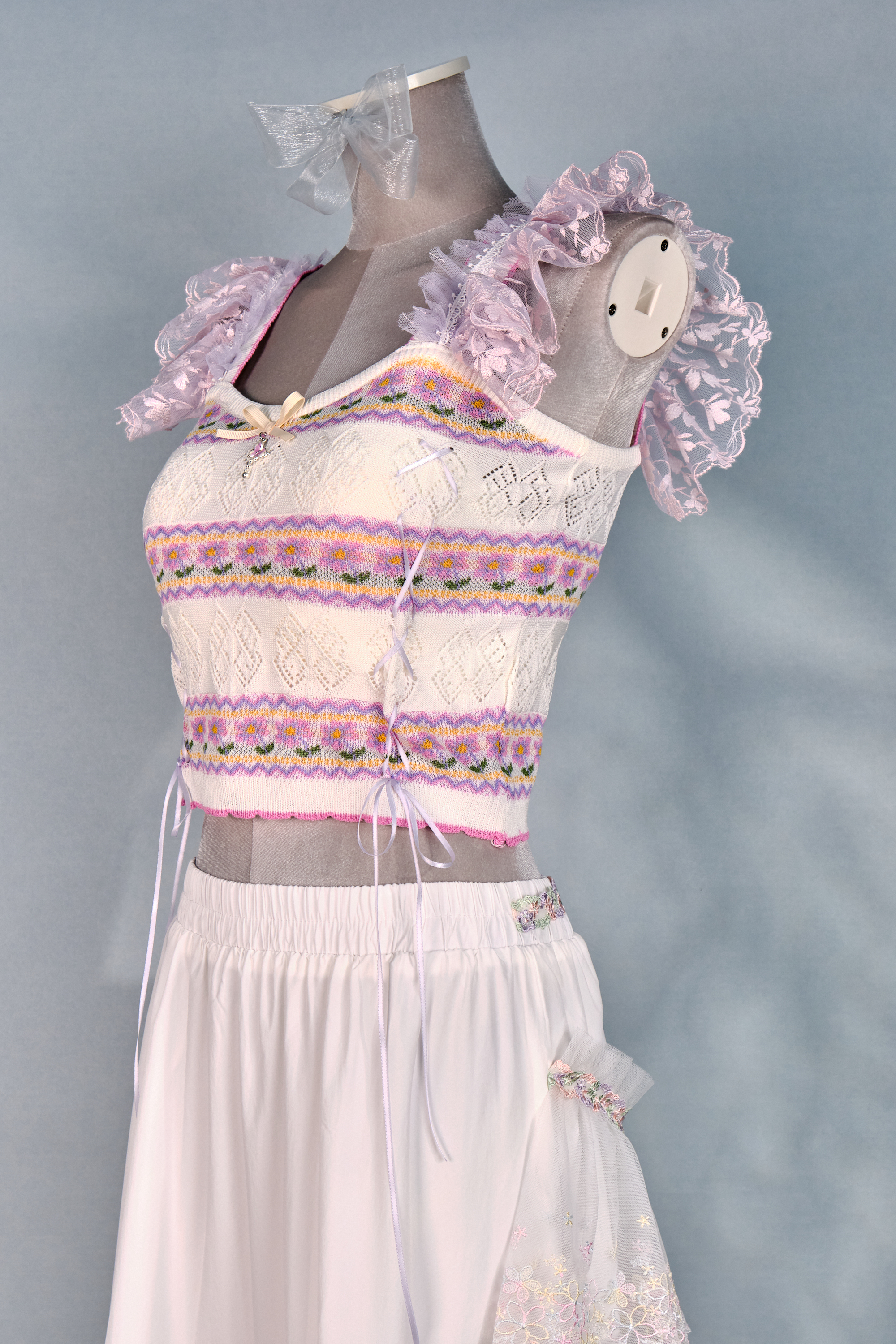 12444 Summer Thin Knitted Pattern Top