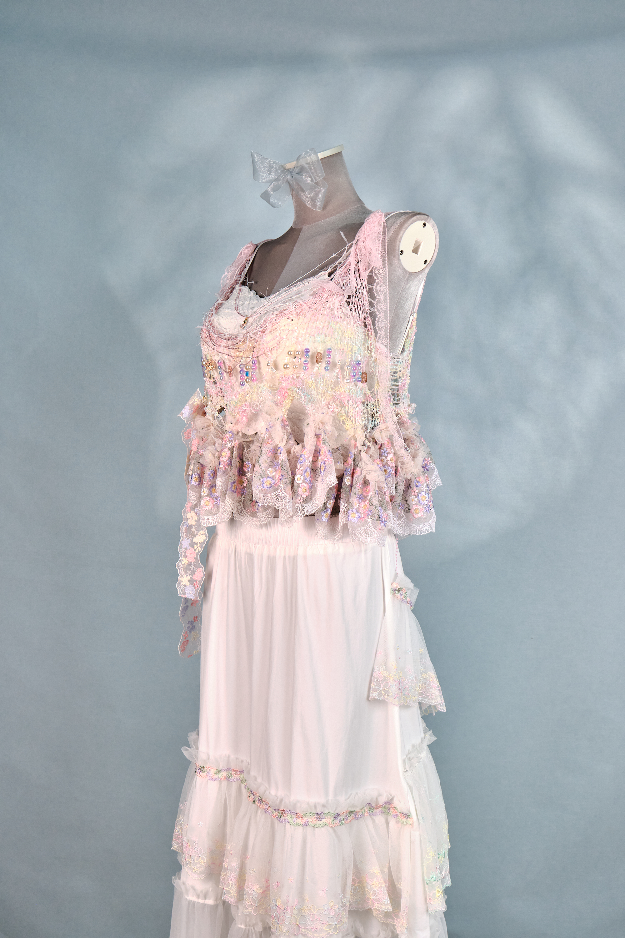 12437 Knitted Hollow-Out Irregular Lace Vest