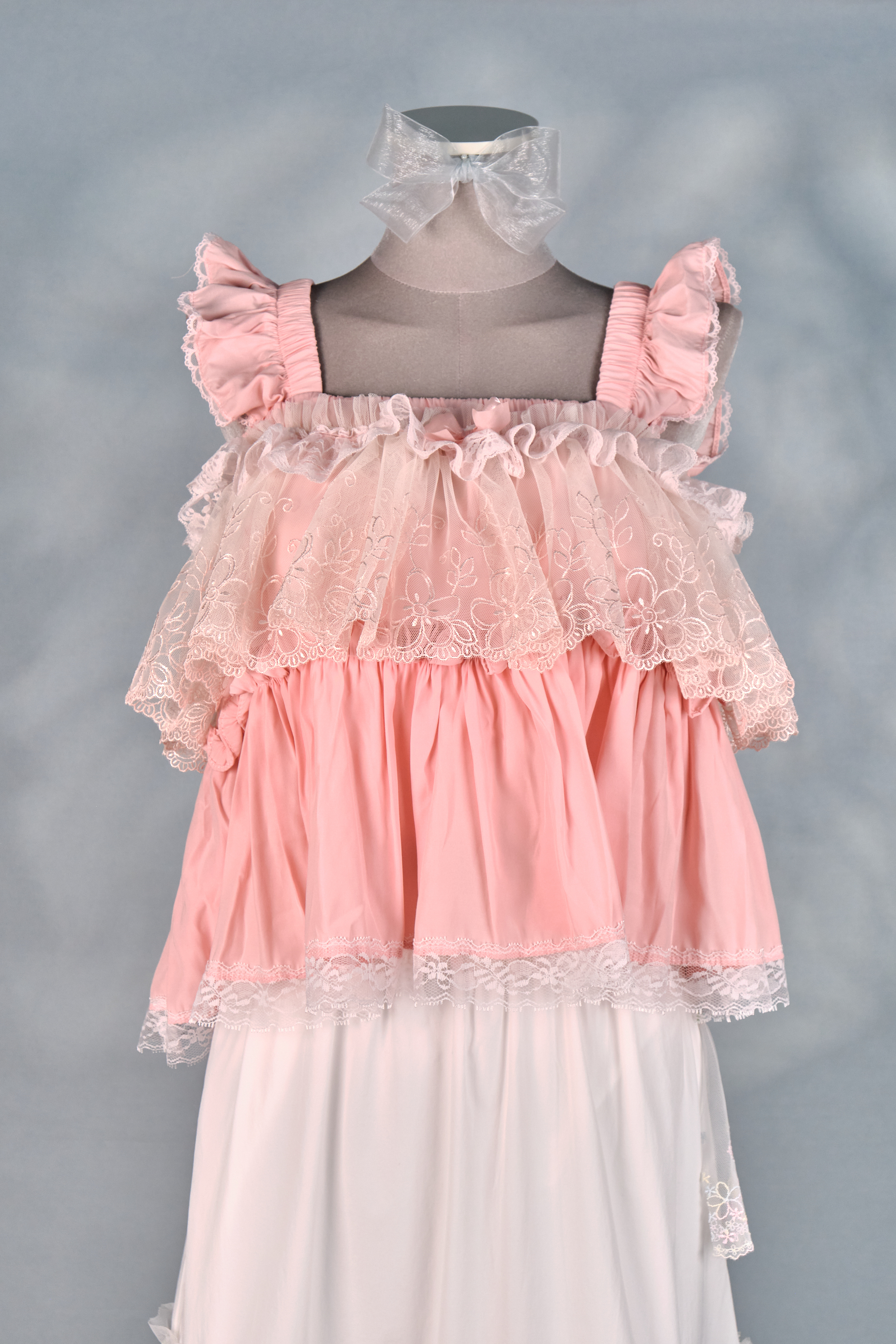 12415 Ruffled Shoulder Strap Square Flat Neck Top