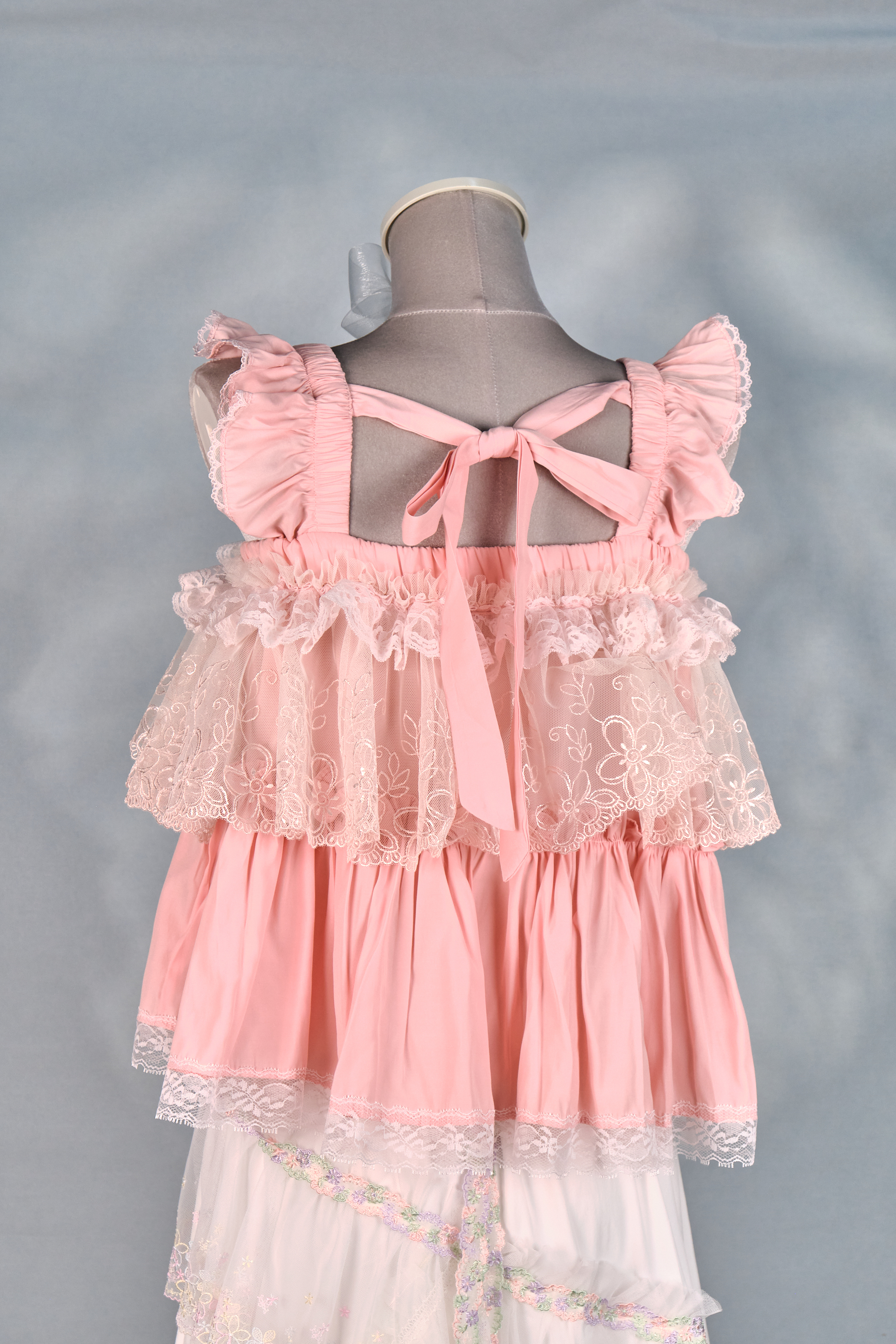 12415 Ruffled Shoulder Strap Square Flat Neck Top