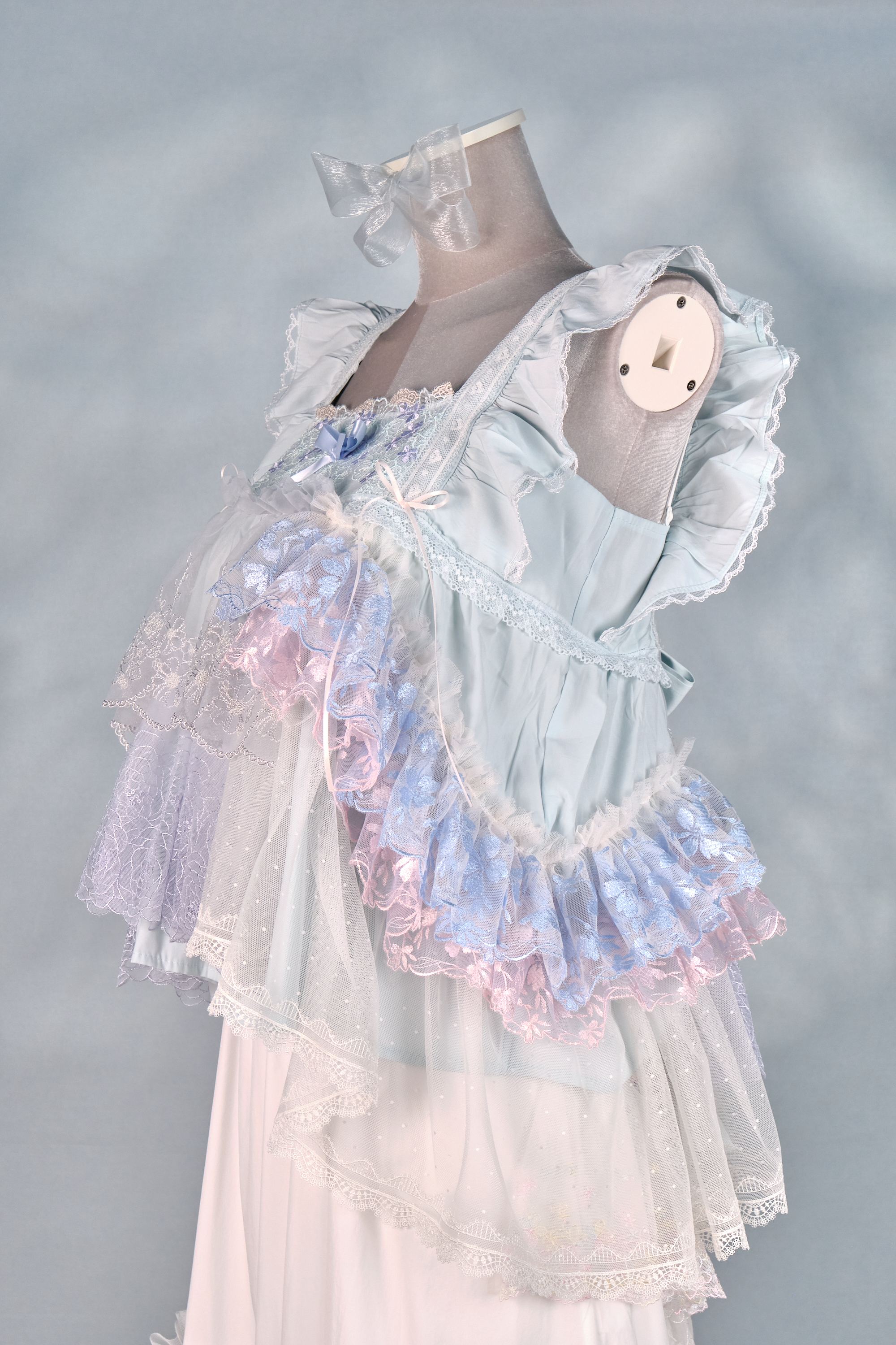 12414 Ruffled Shoulder Strap Square Flat Neck Top