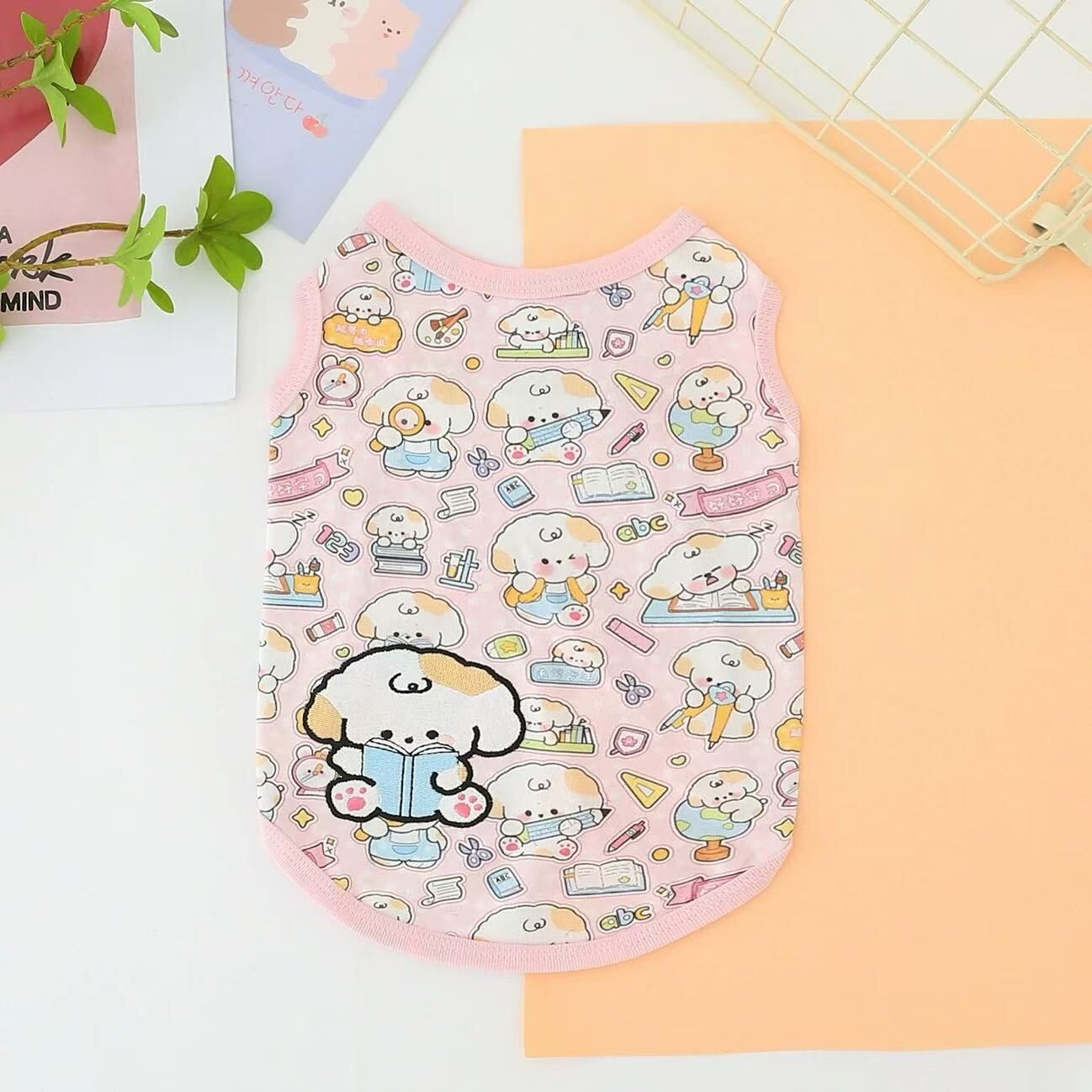 卡通宠物衣服猫狗 小白狗薄款背心