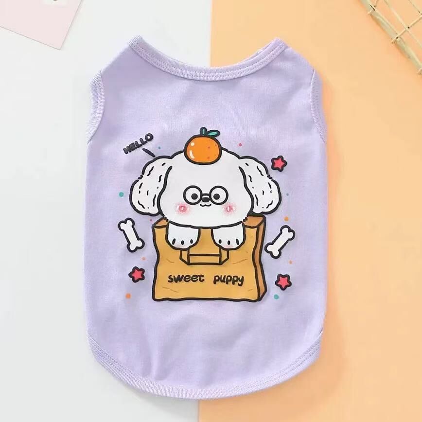 卡通宠物衣服可爱印花背心薄款