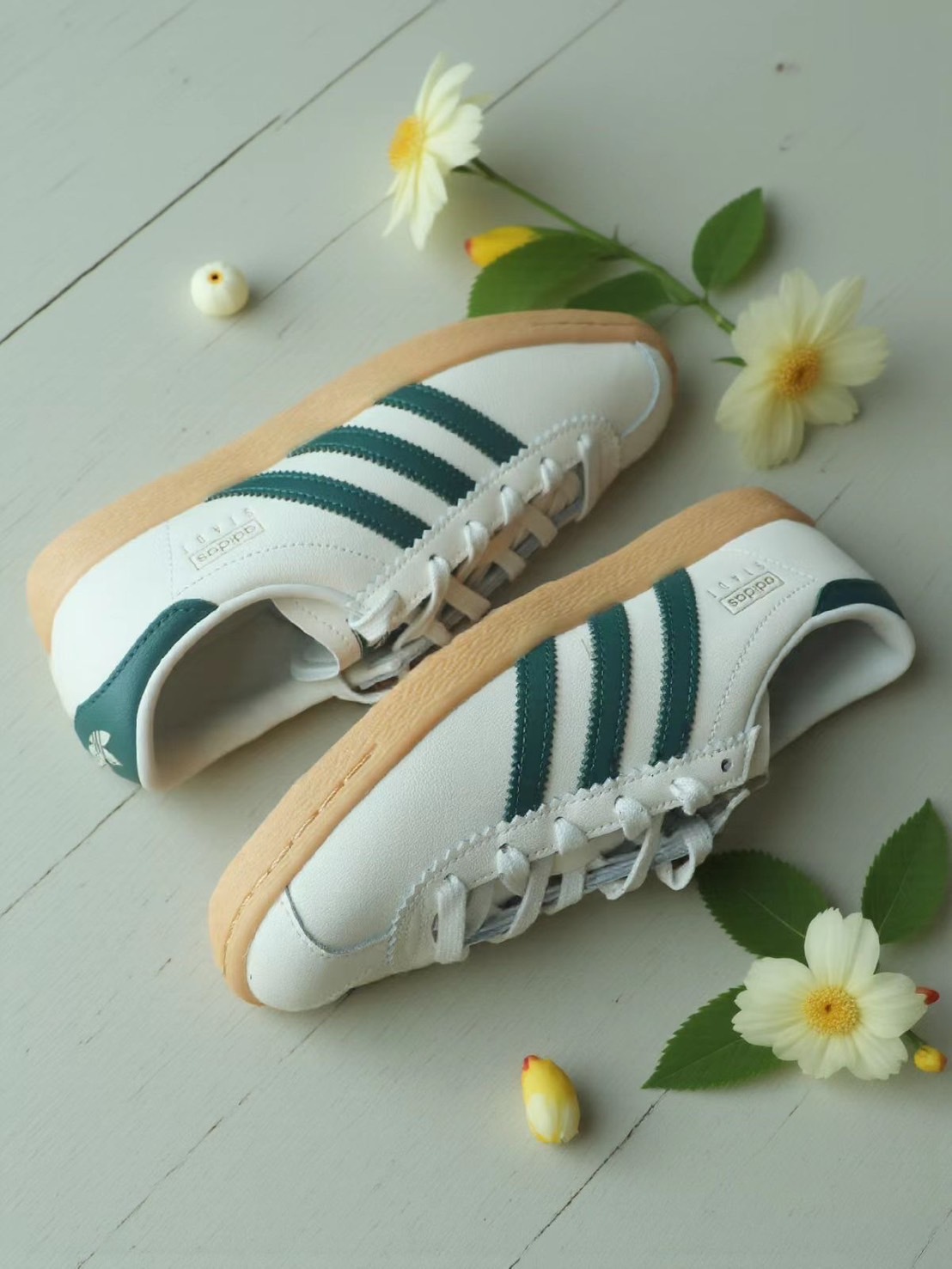 Adidas Originals Stadt 白綠色 奶油白 墨綠 皮革 焦糖底 復古 德訓鞋 JR8311/預購