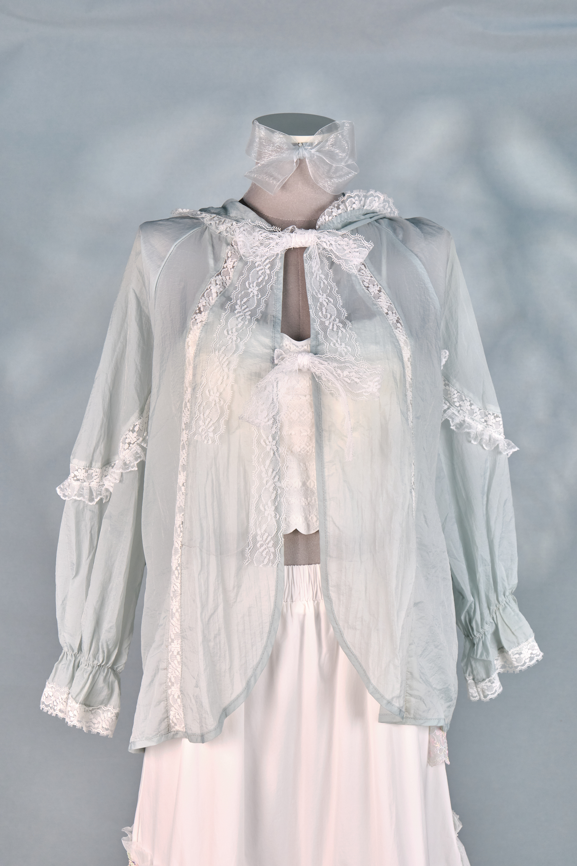 12405 Summer Refreshing Sun-Protective Lace Cover with Rabbit Ear Hat