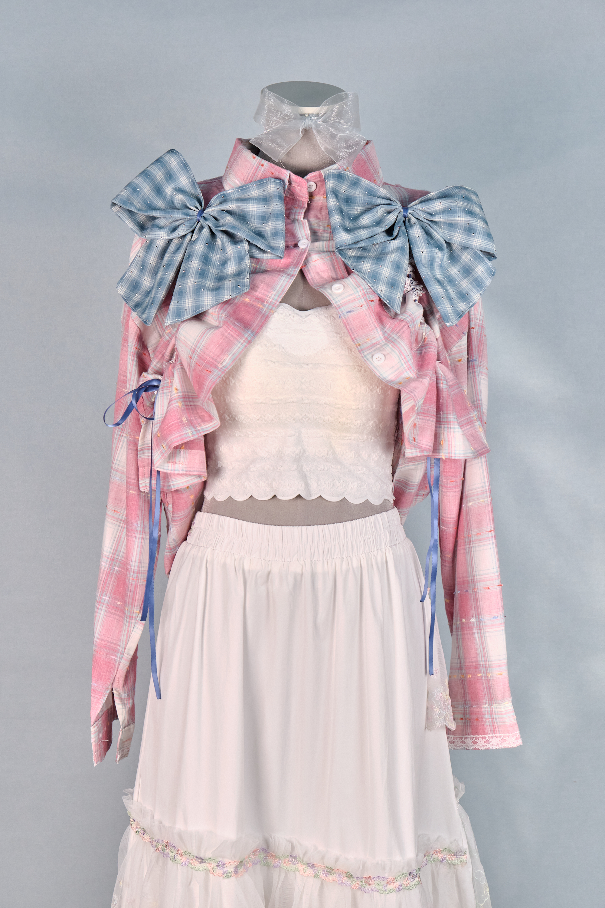 12399 Double Bow Drawstring 2-Way Shirt/Jacket