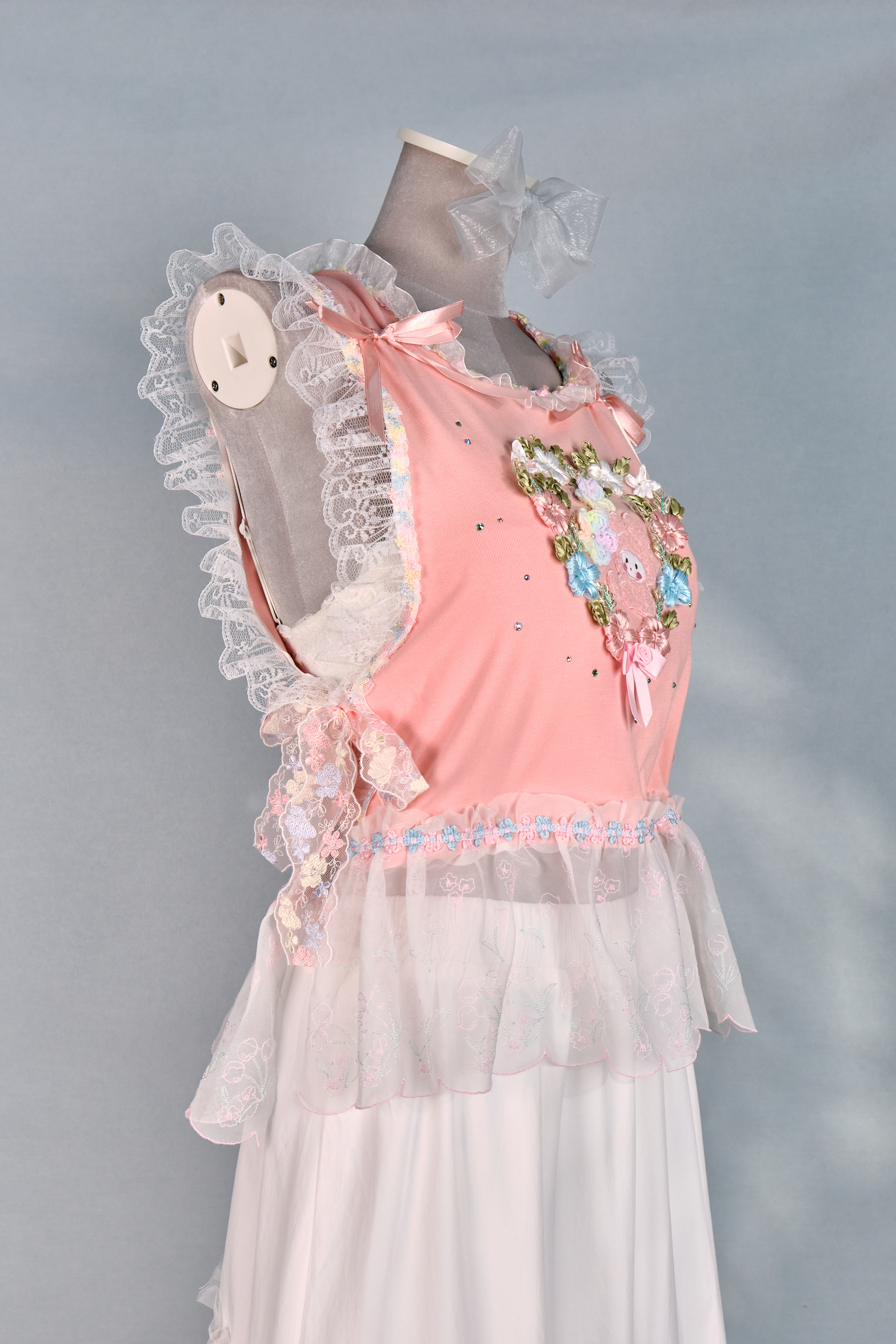 12393 Printed Embroidered Side-Opening Vest