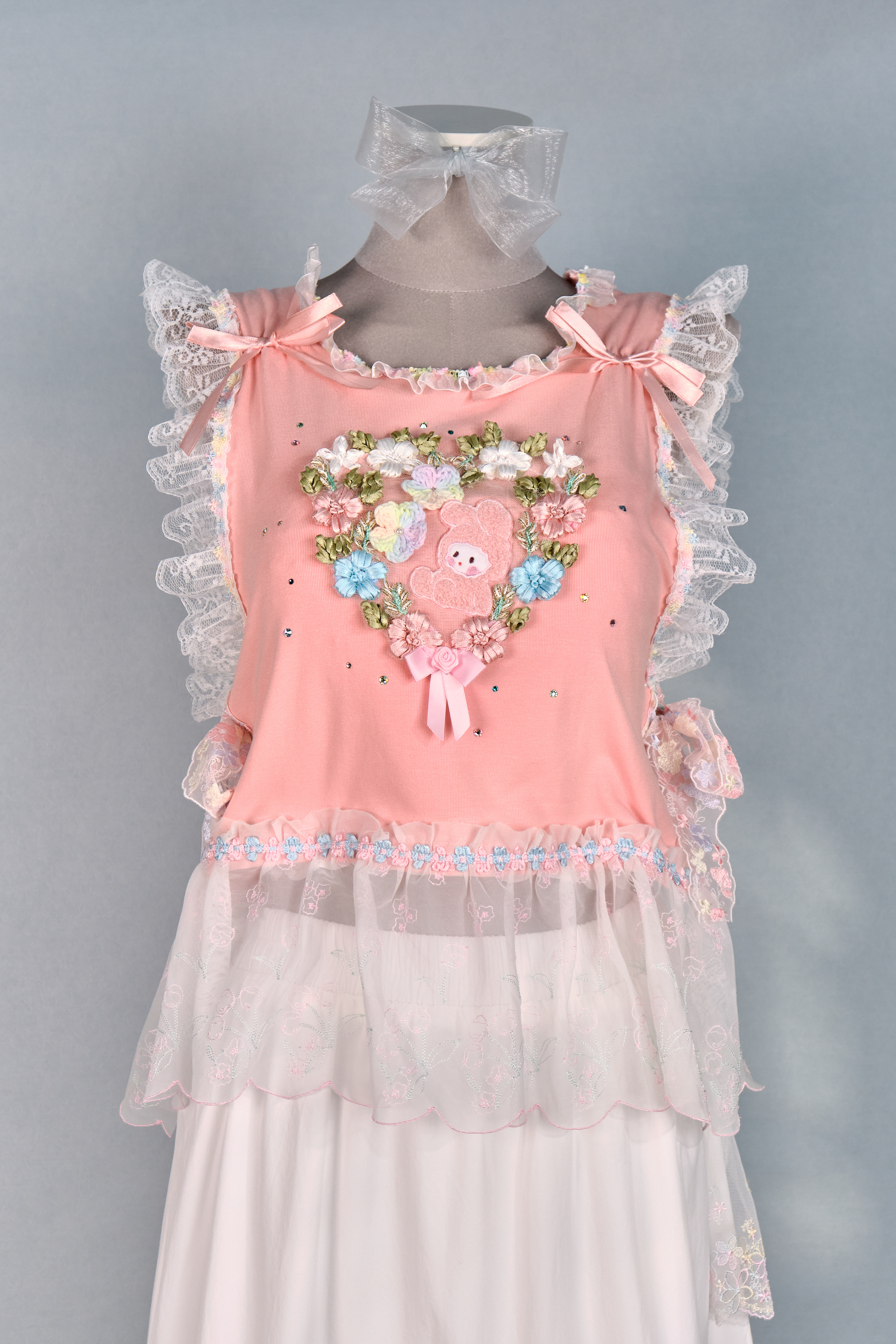 12393 Printed Embroidered Side-Opening Vest