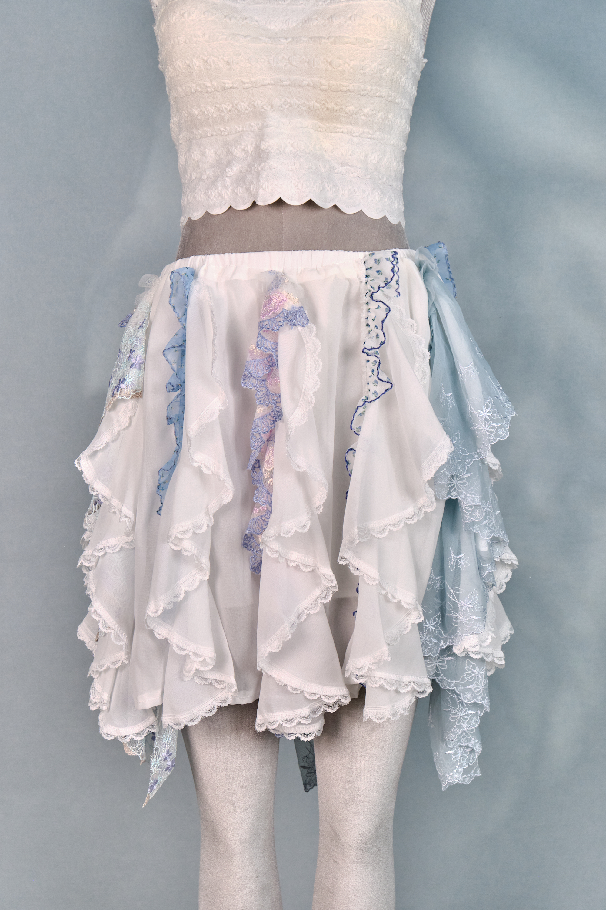 12382 Jellyfish Ribbon Pleated Wave Skort