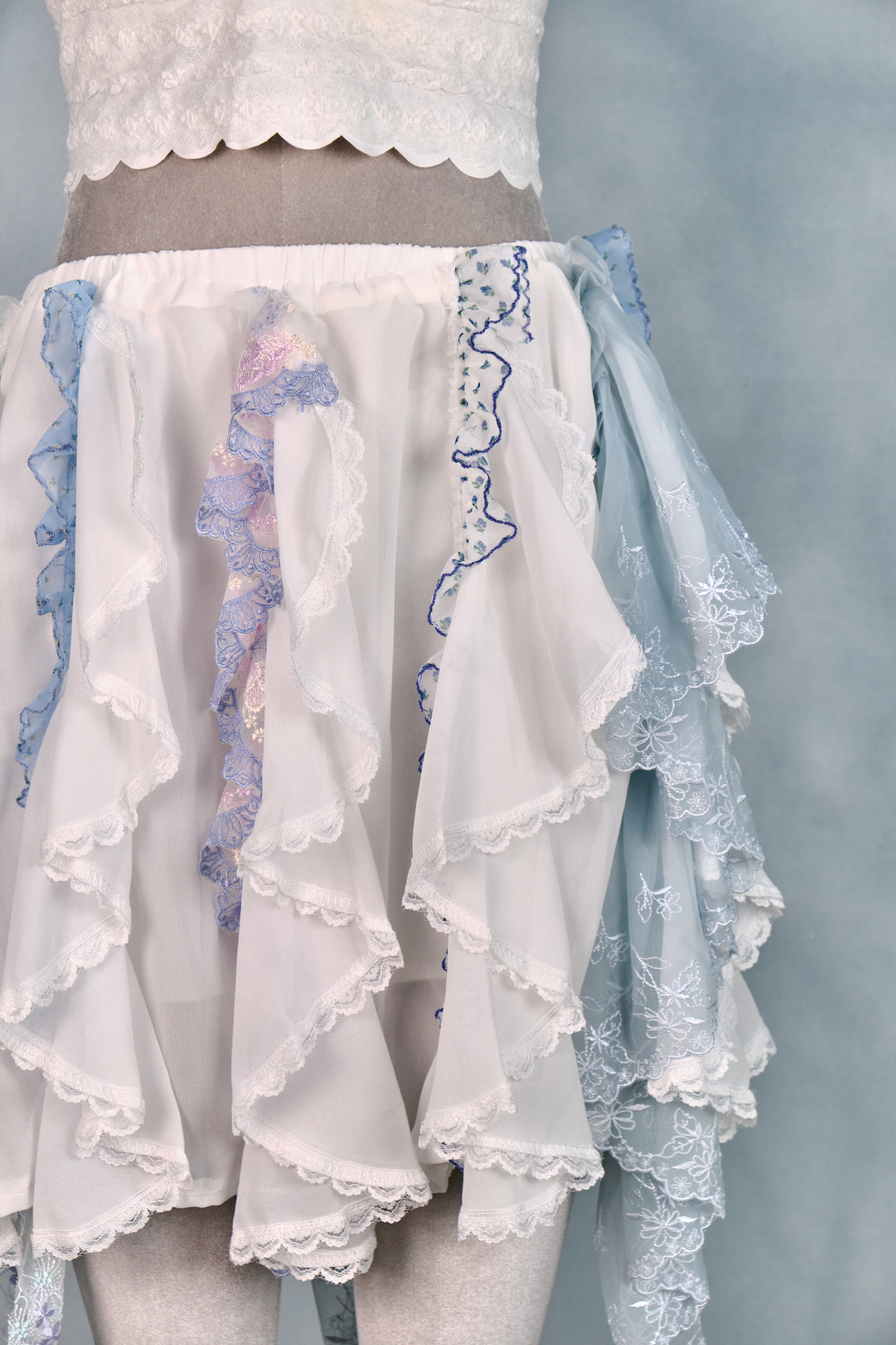 12382 Jellyfish Ribbon Pleated Wave Skort