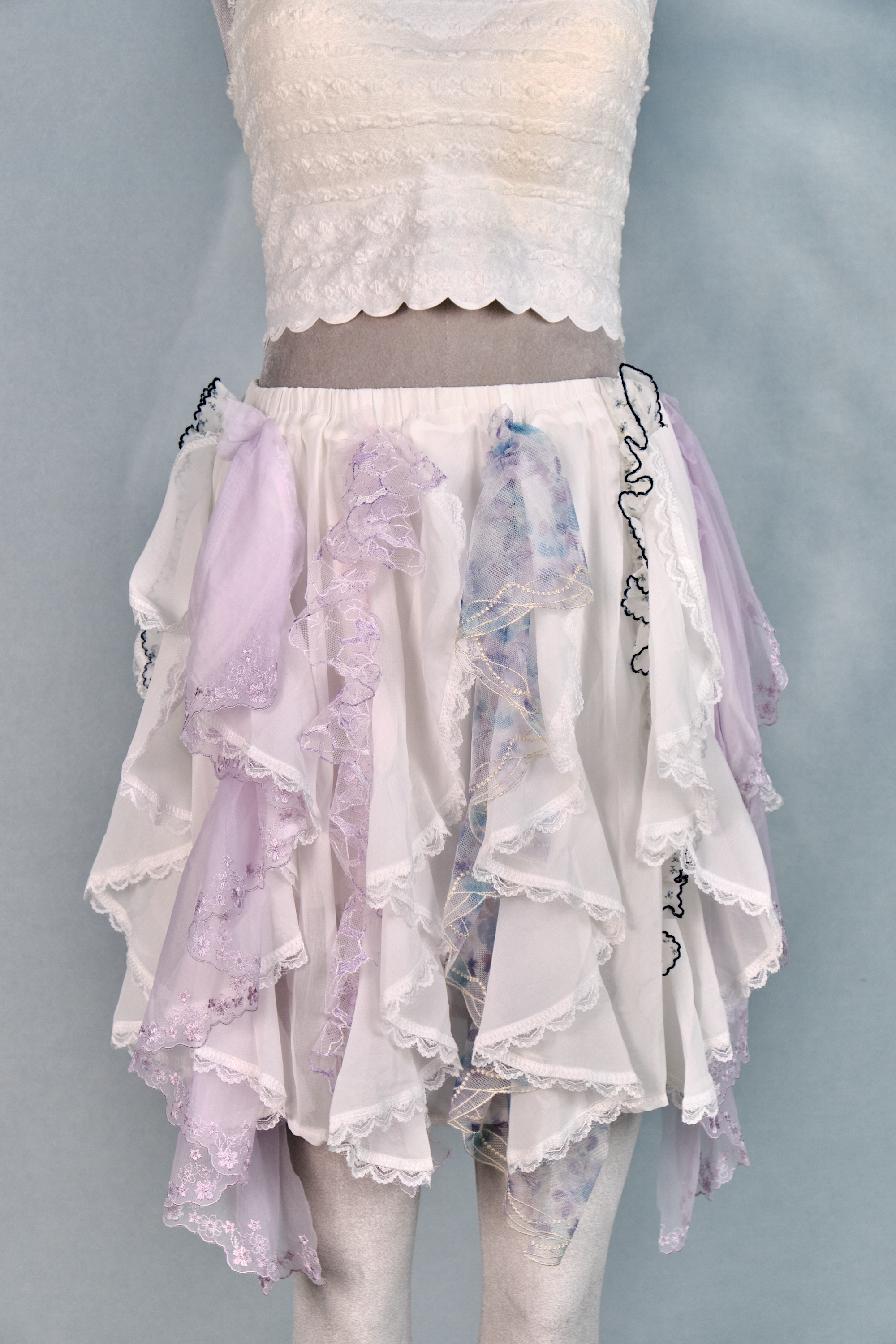 12381 Jellyfish Ribbon Pleated Wave Skort