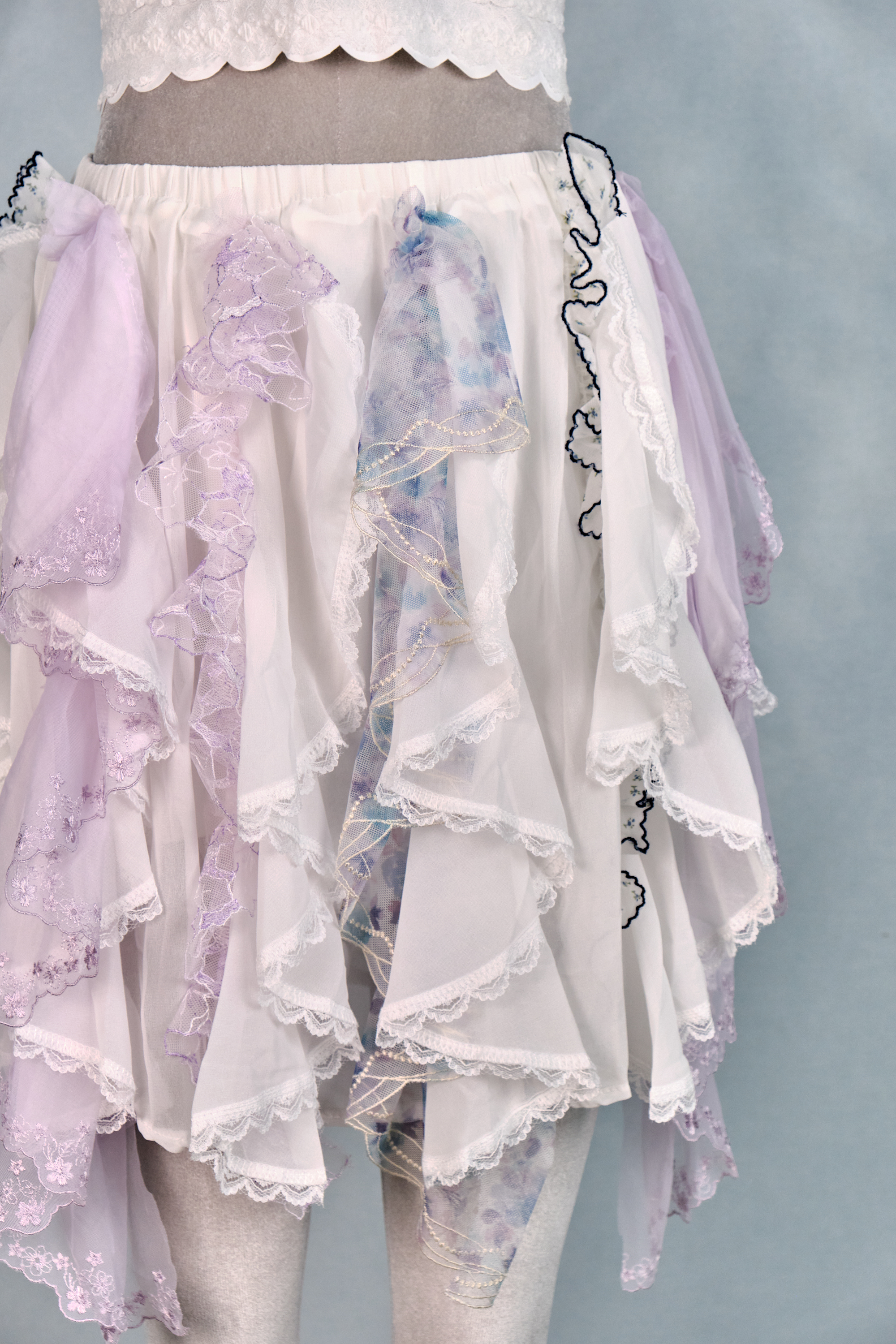 12381 Jellyfish Ribbon Pleated Wave Skort