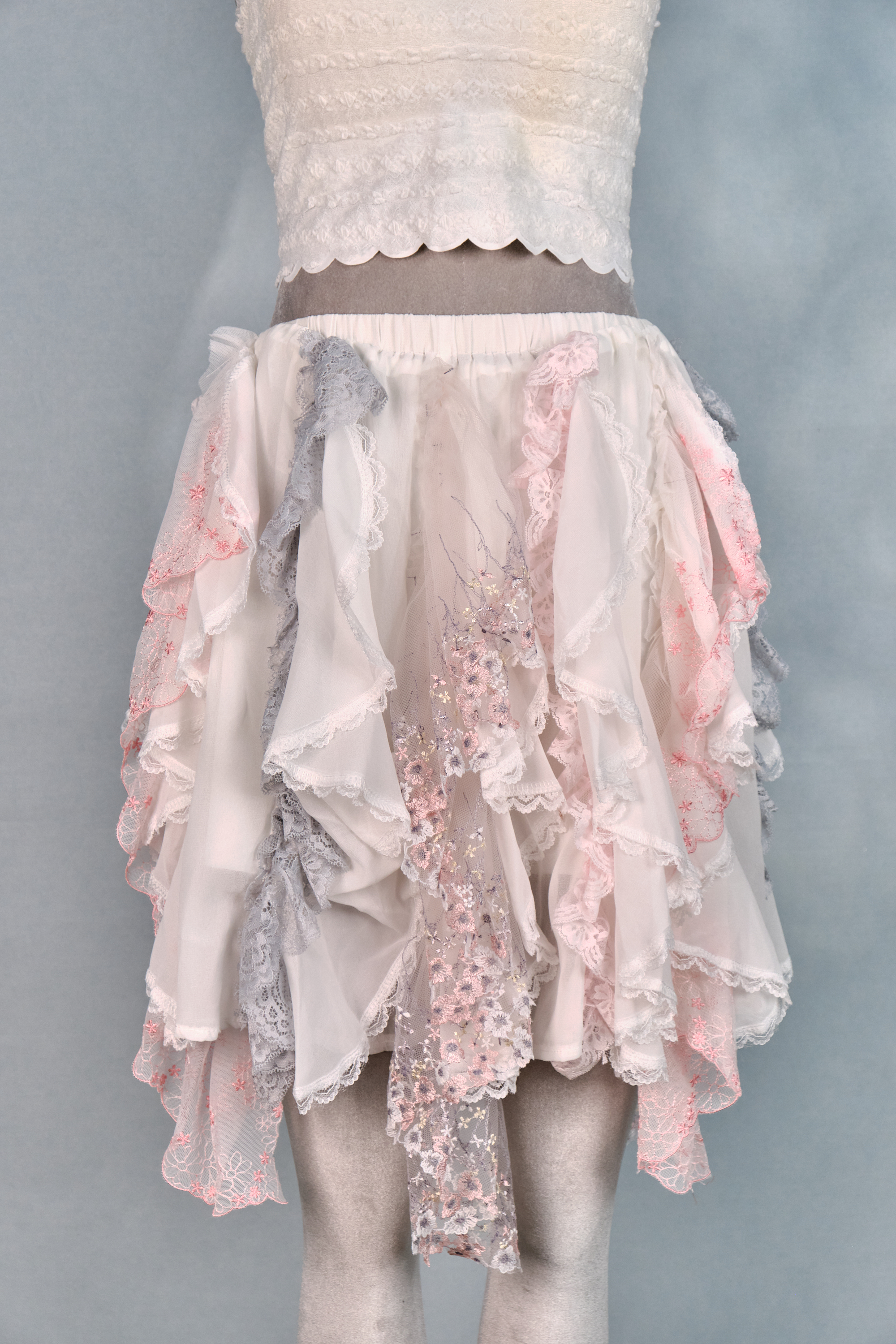 12380 Jellyfish Ribbon Pleated Wave Skort