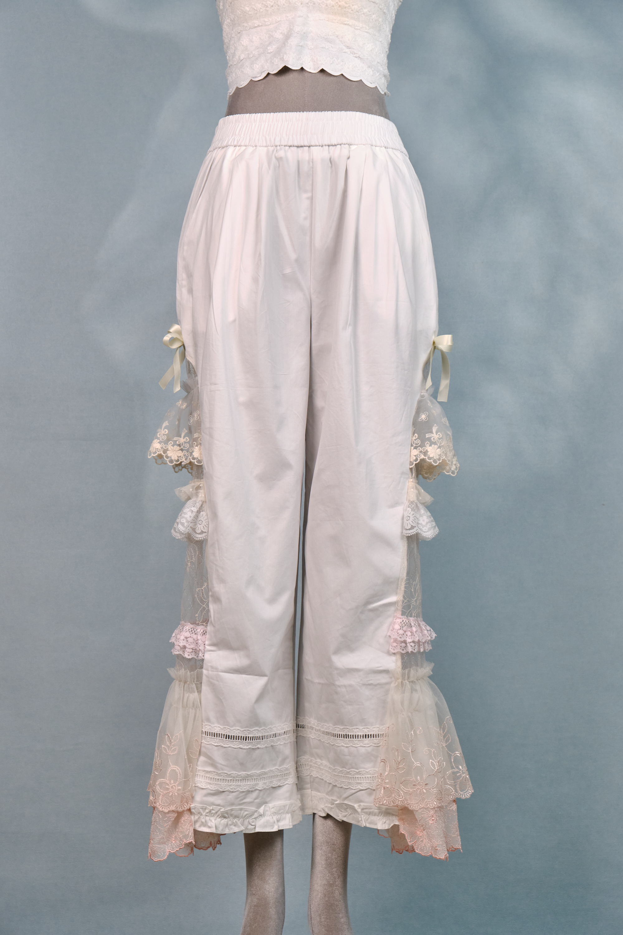 12370 Lace Loose Wide-Leg Long Pants