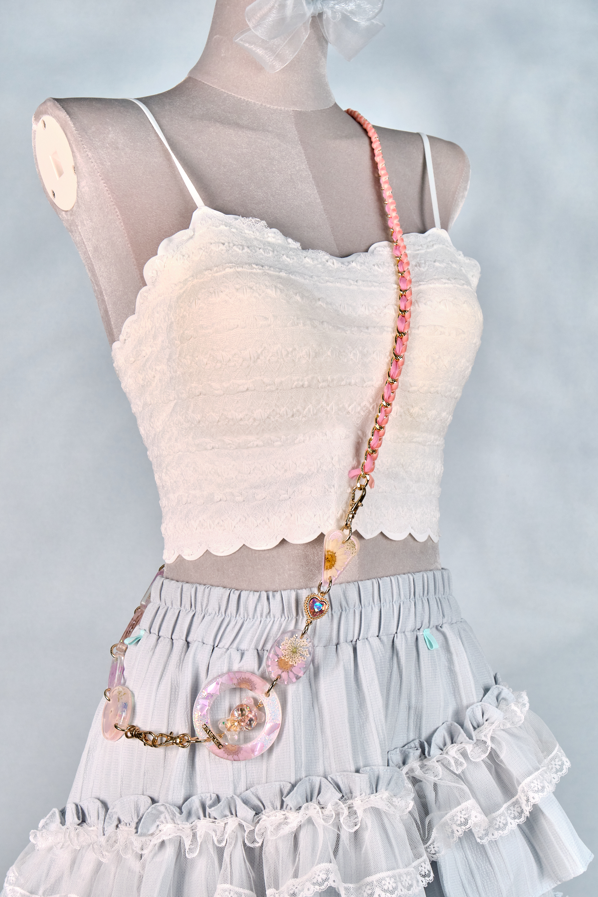 12296 Resin Pressed Flower Crossbody Phone Chain