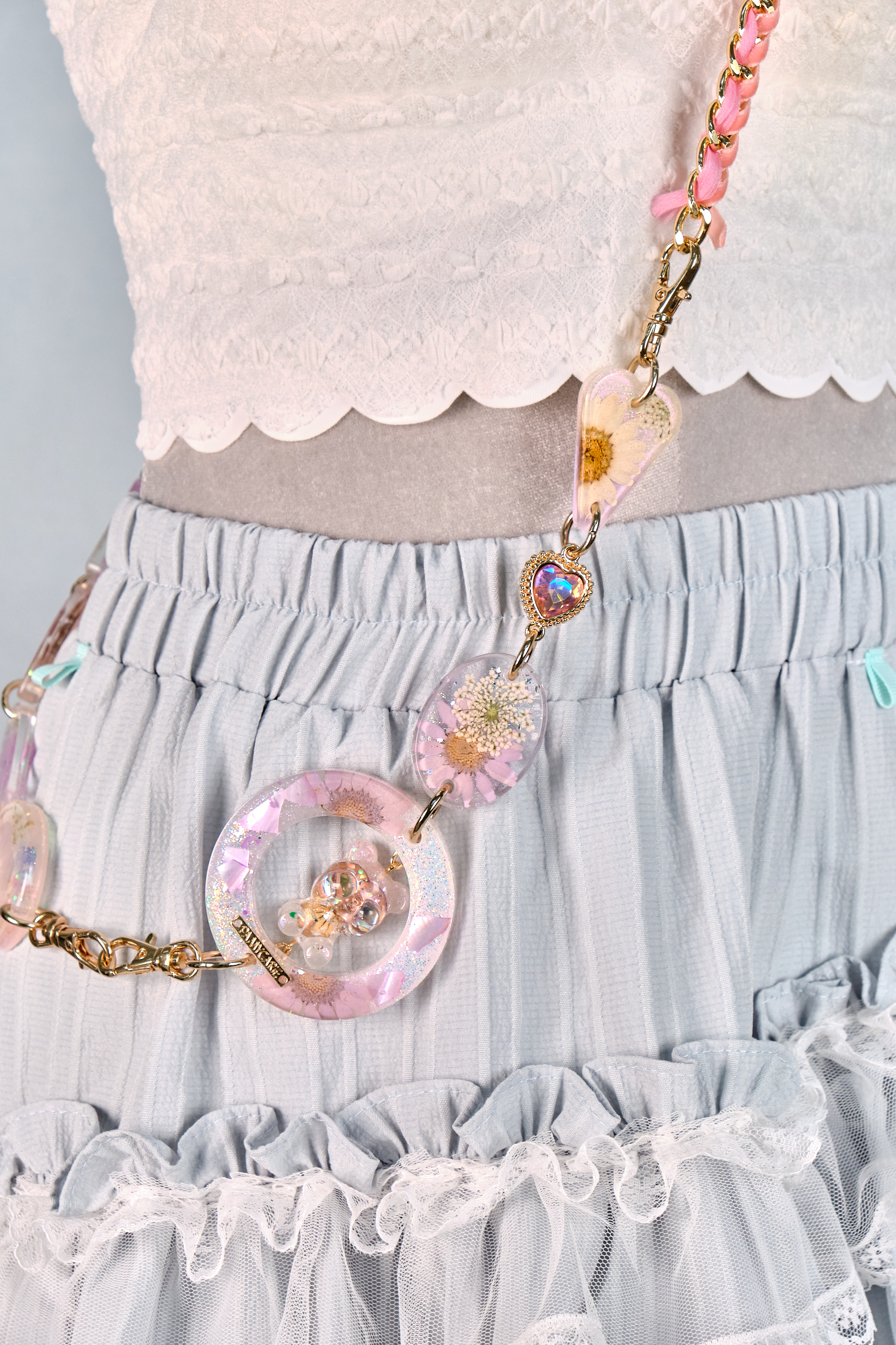 12296 Resin Pressed Flower Crossbody Phone Chain