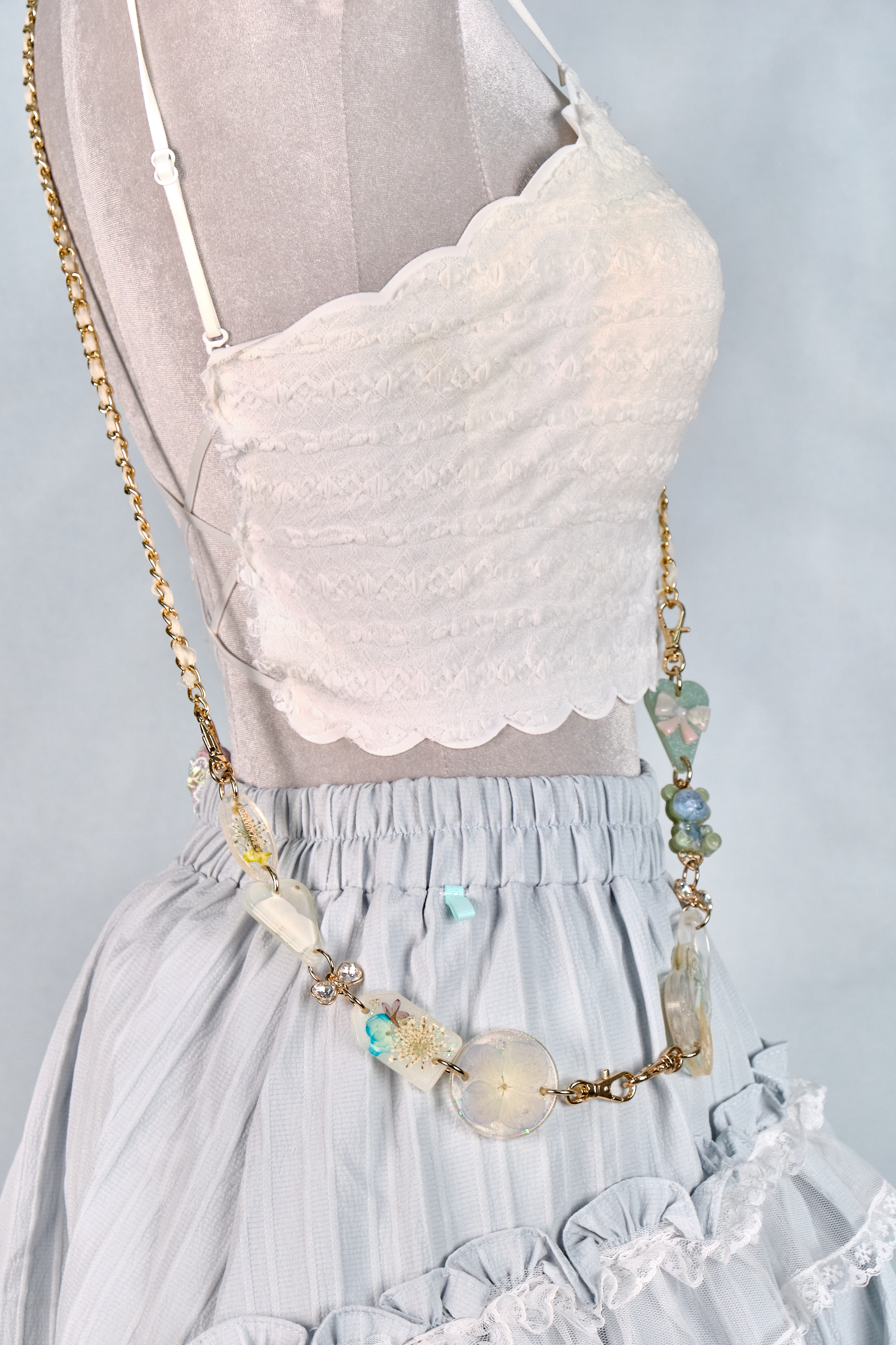 12295 Resin Pressed Flower Crossbody Phone Chain