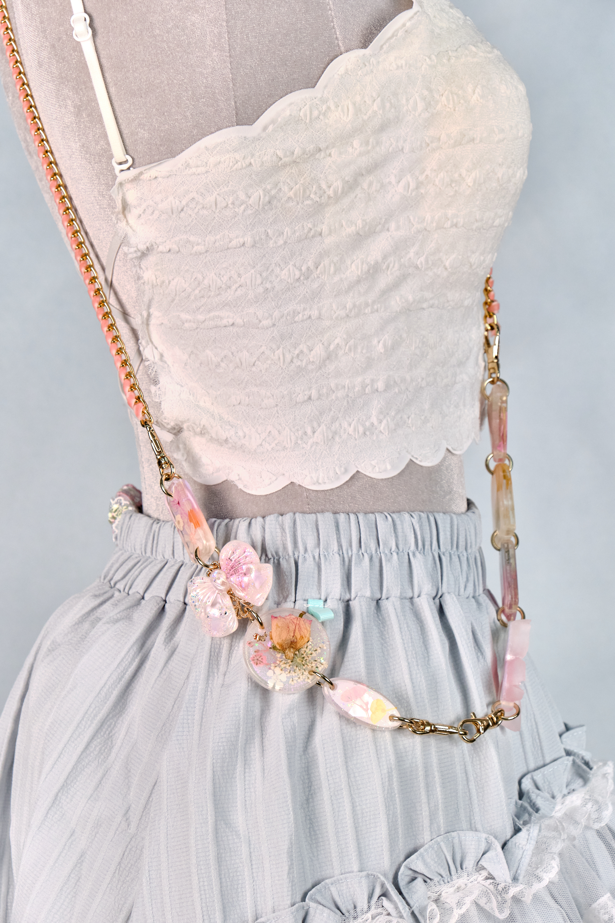 12294 Resin Pressed Flower Crossbody Phone Chain