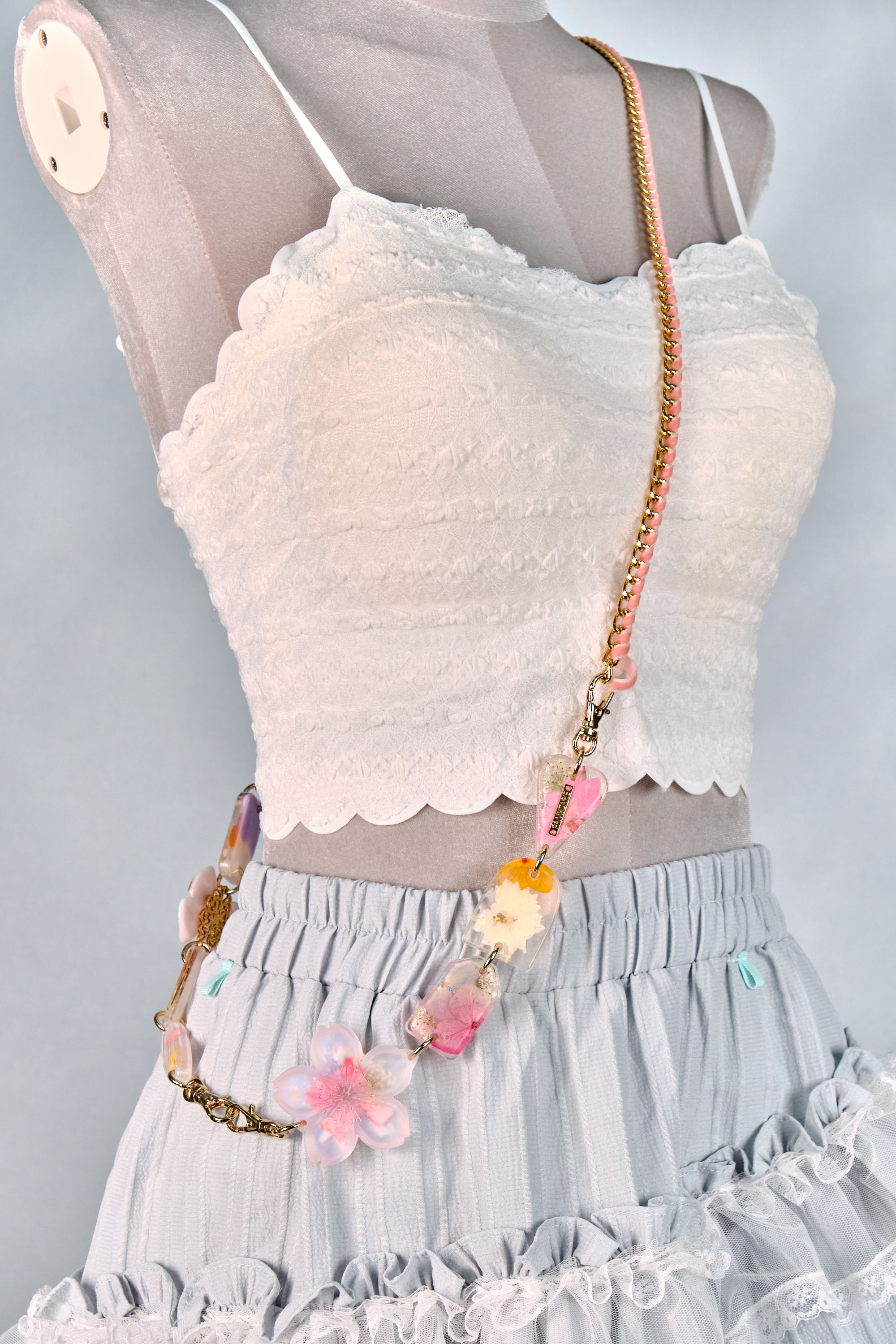 12294 Resin Pressed Flower Crossbody Phone Chain