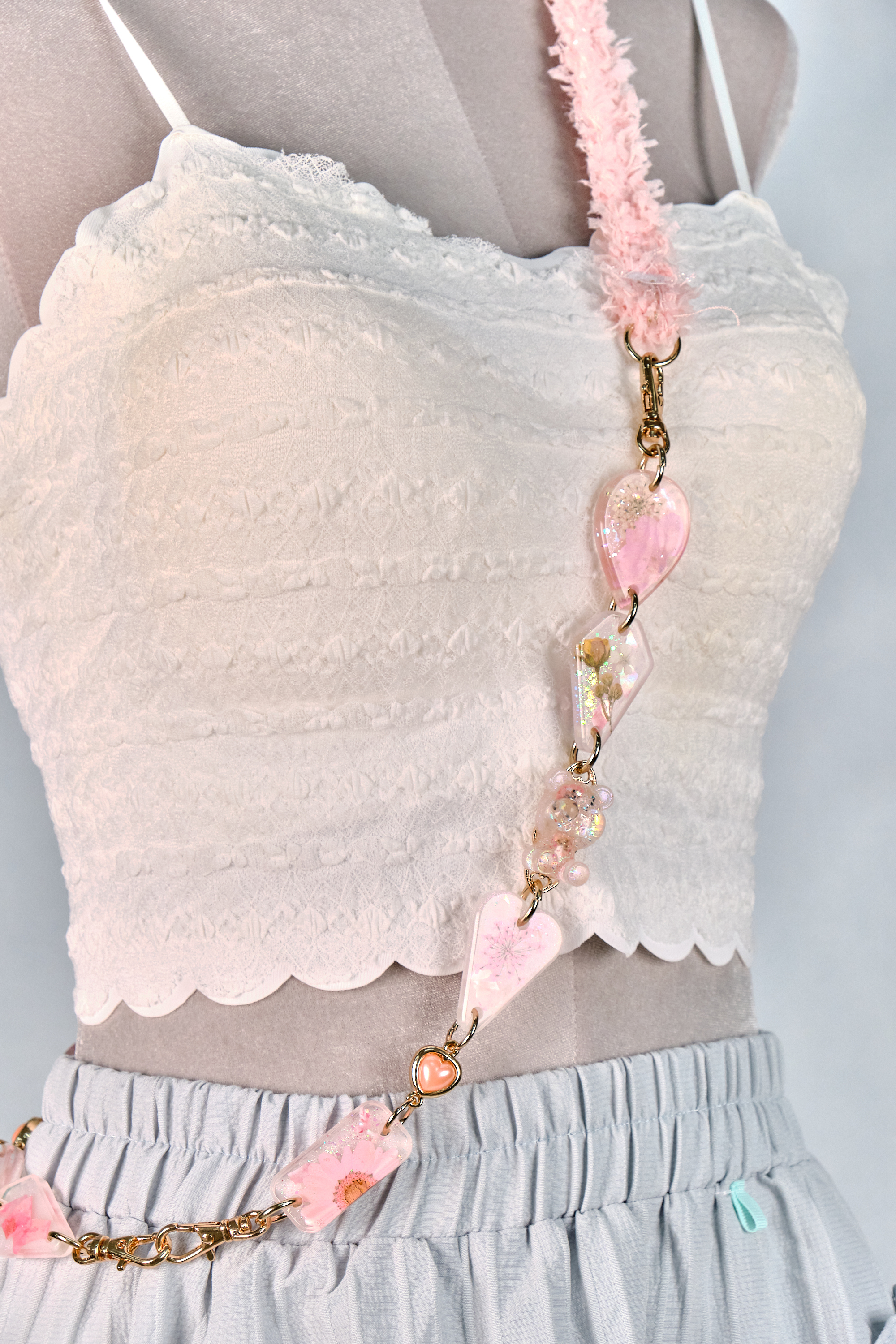 12293 Resin Pressed Flower Crossbody Phone Chain