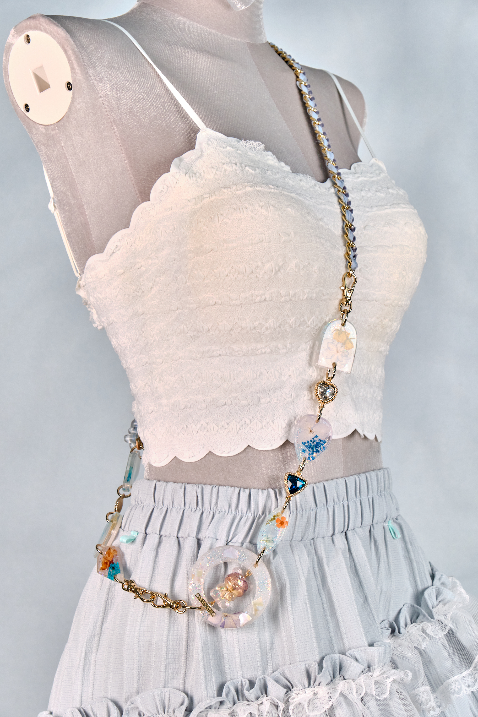 12292 Resin Pressed Flower Crossbody Phone Chain