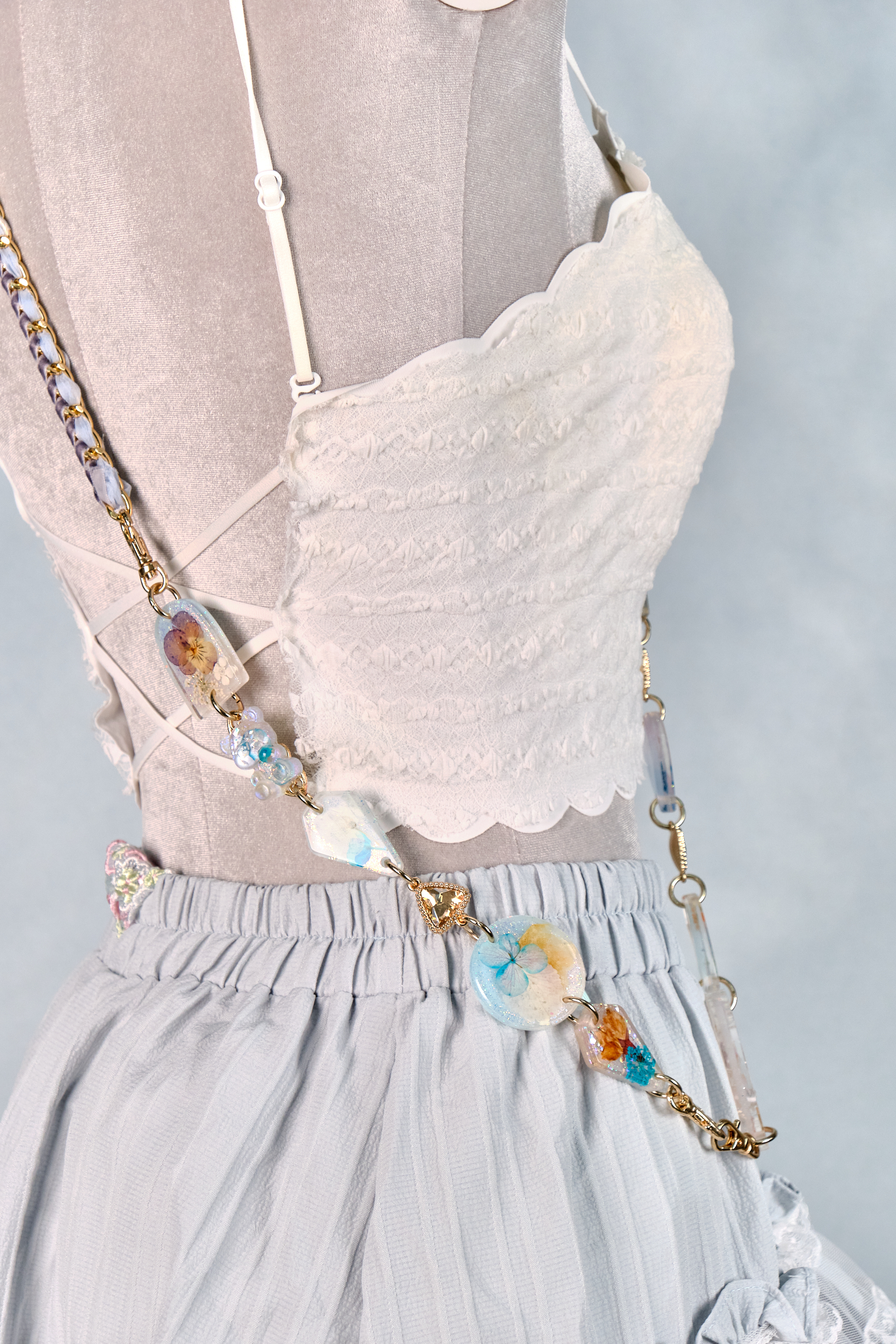 12292 Resin Pressed Flower Crossbody Phone Chain