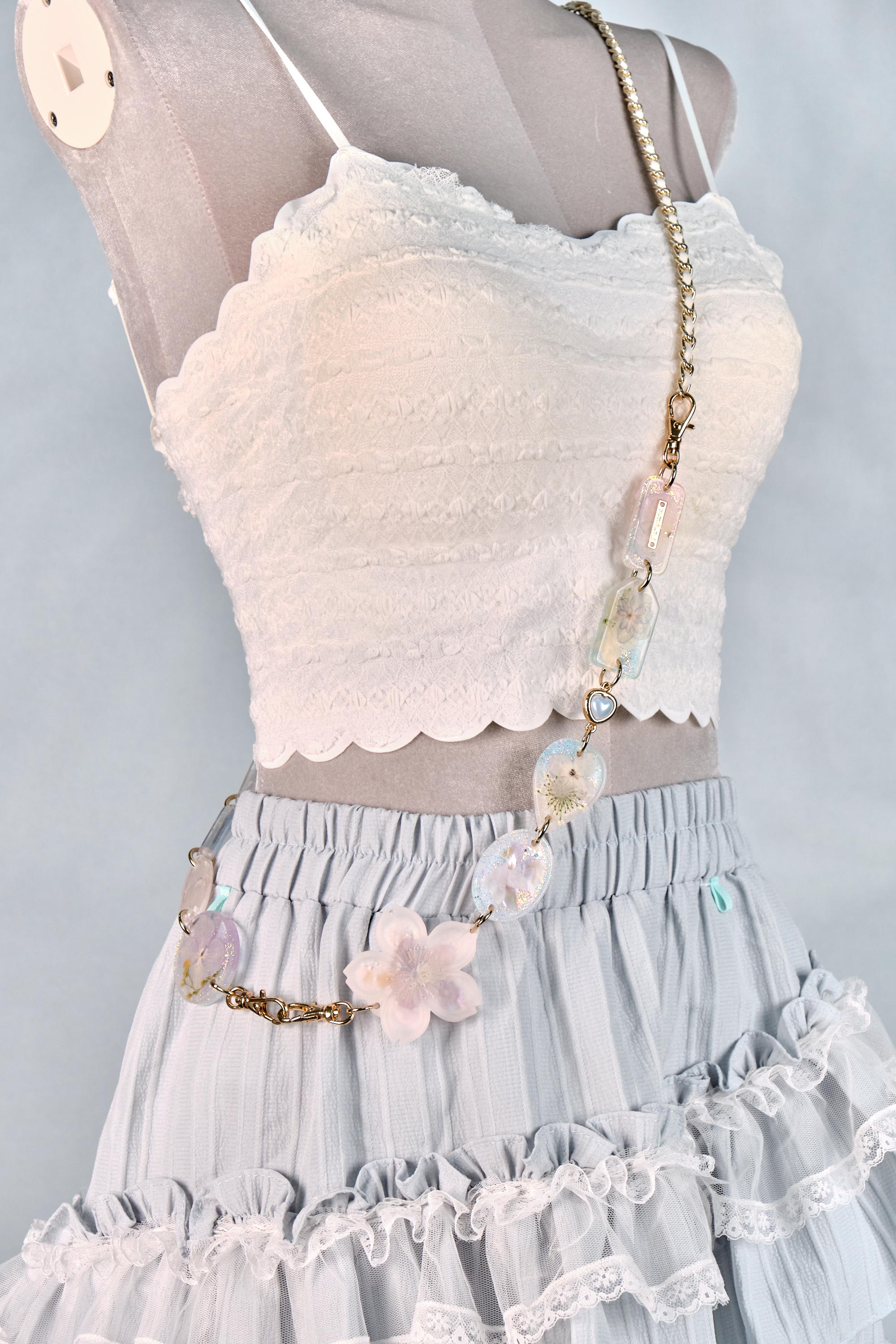 12291 Resin Pressed Flower Crossbody Phone Chain