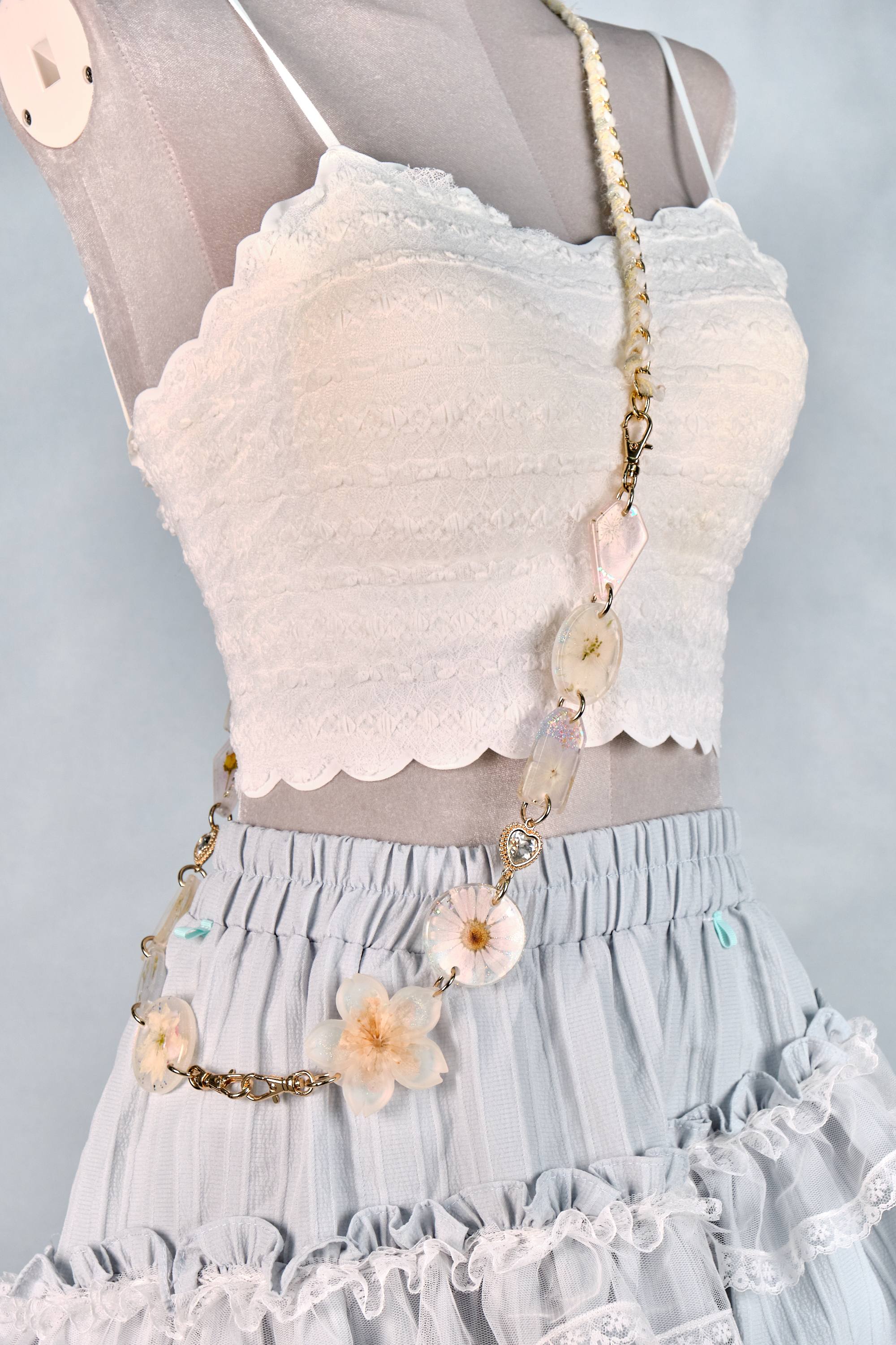 12290 Resin Pressed Flower Crossbody Phone Chain