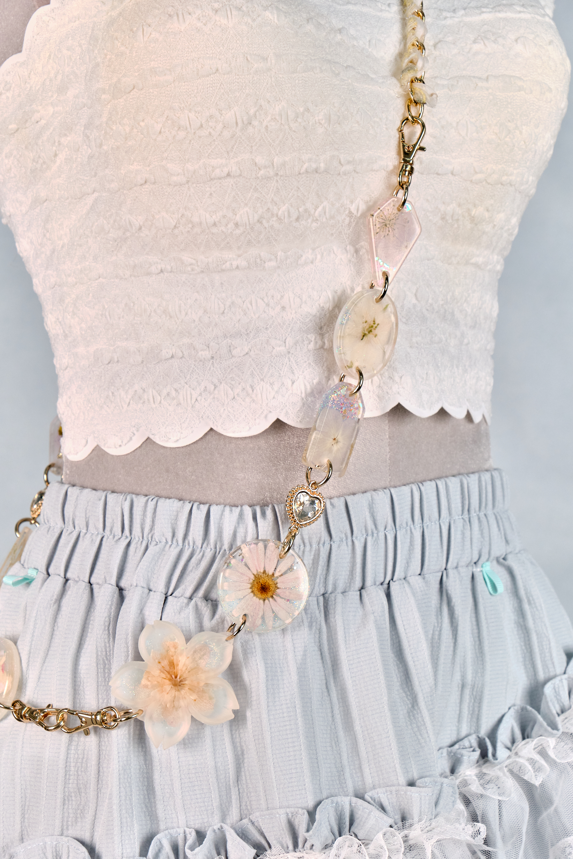 12290 Resin Pressed Flower Crossbody Phone Chain