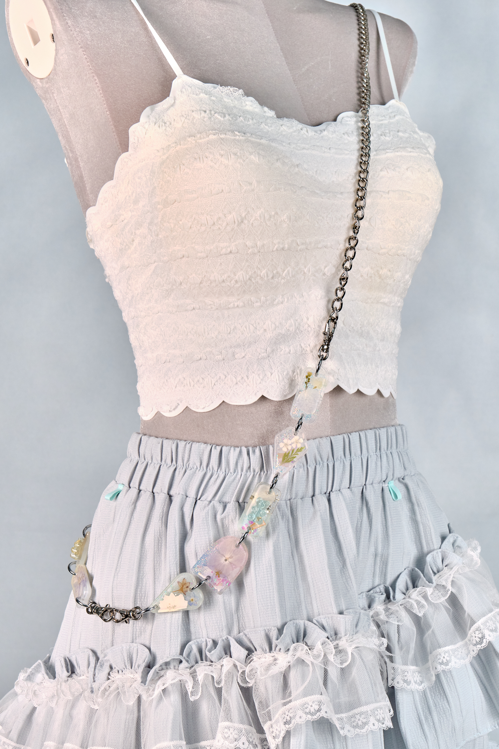 12287 Resin Pressed Flower Crossbody Phone Chain