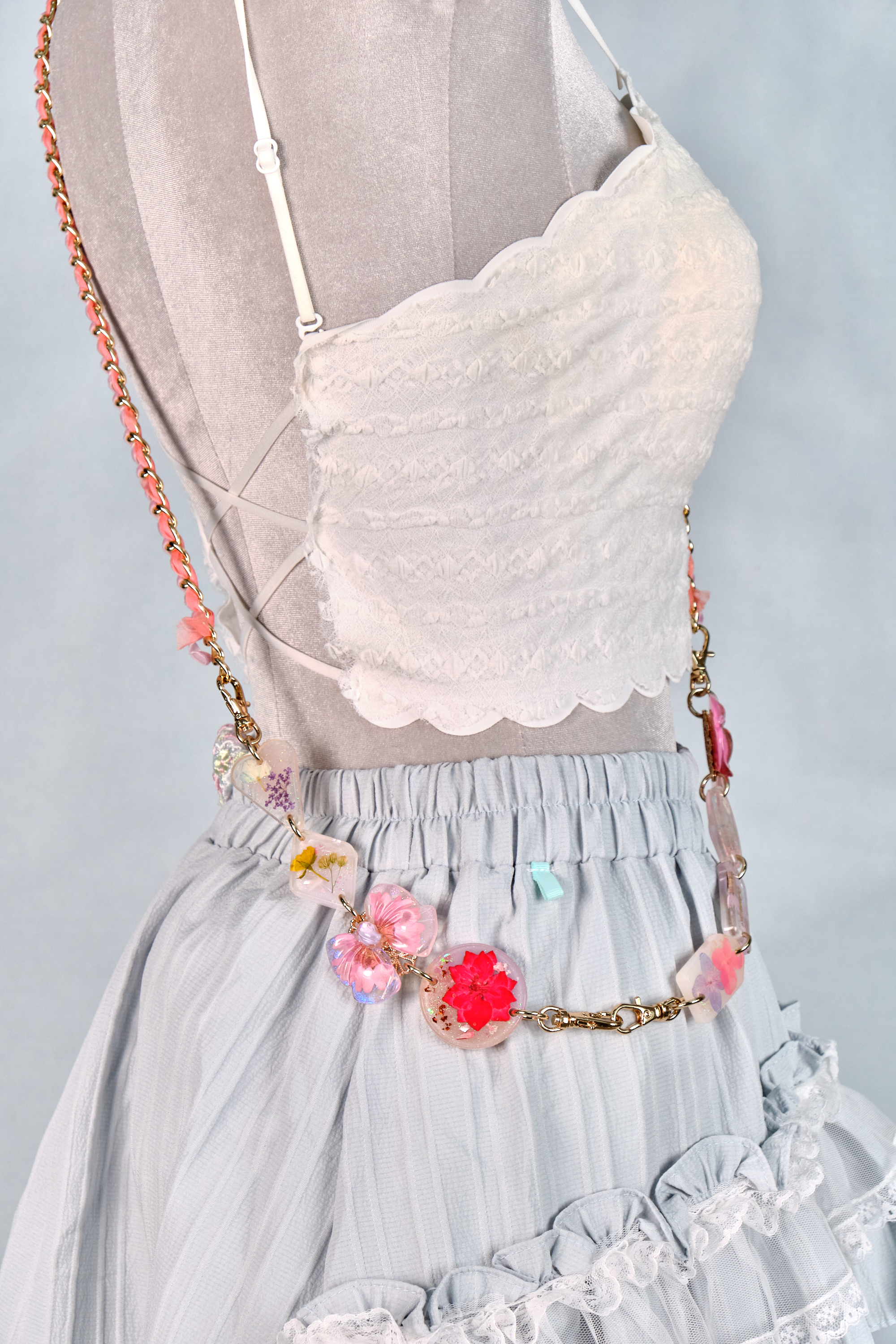 12286 Resin Pressed Flower Crossbody Phone Chain