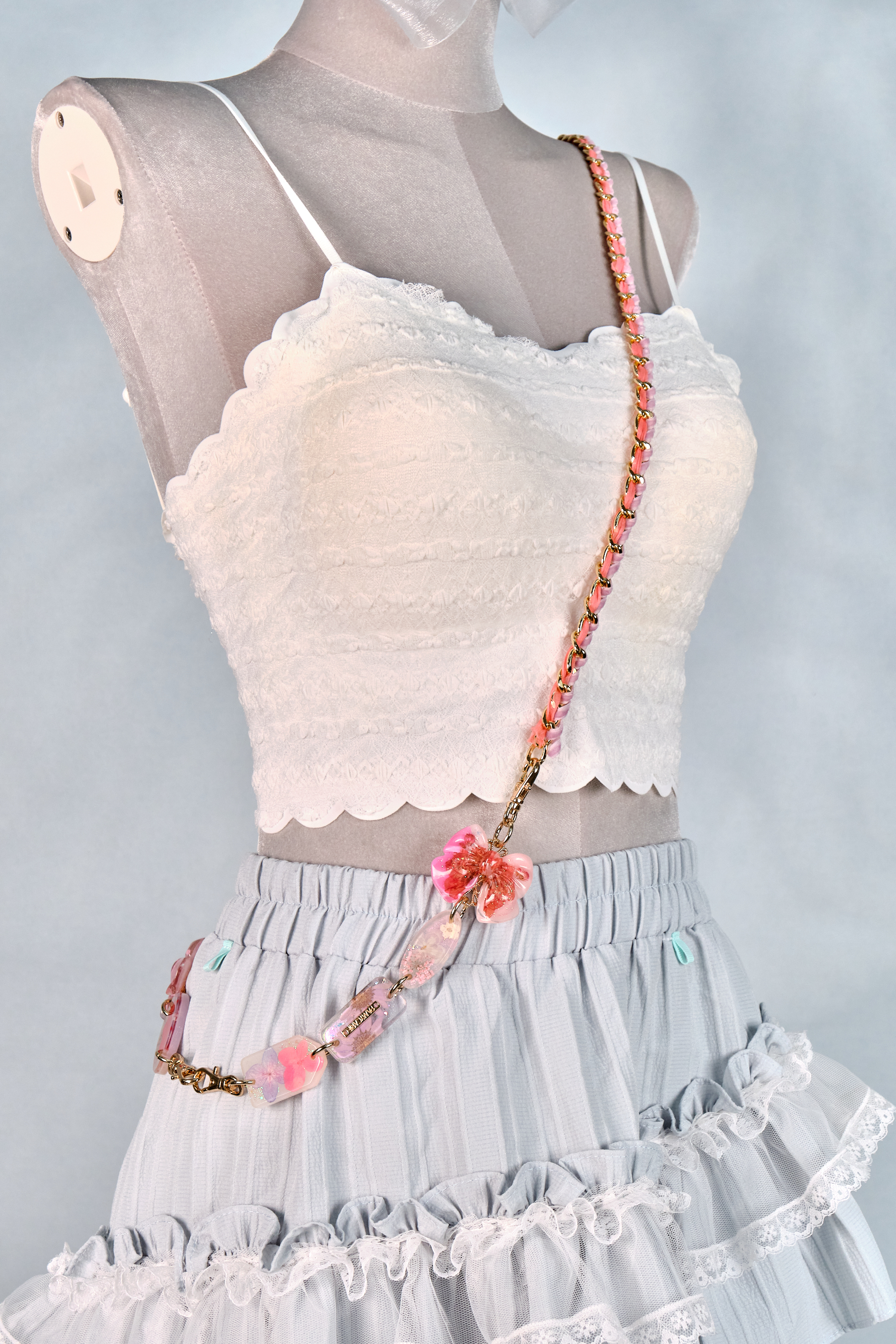 12286 Resin Pressed Flower Crossbody Phone Chain