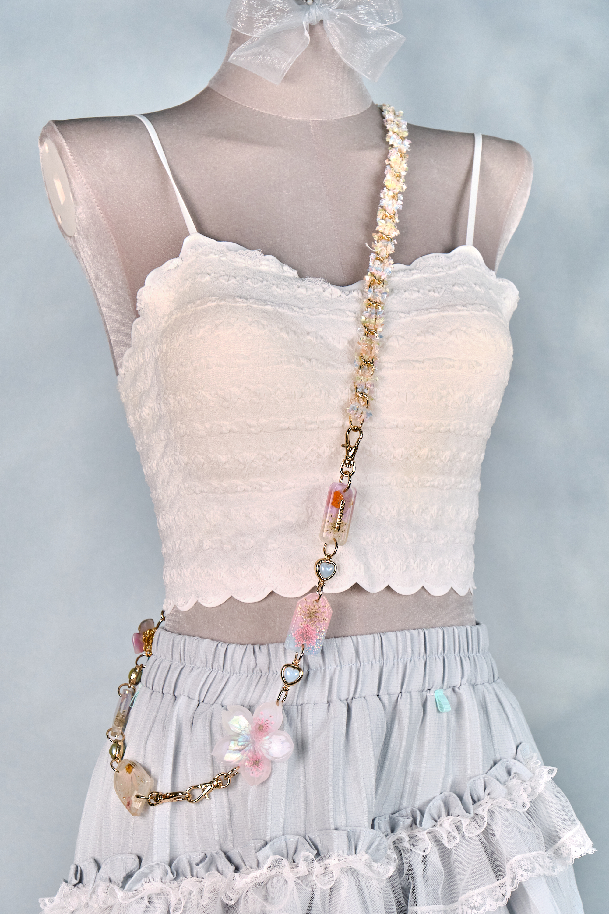 12281 Resin Pressed Flower Crossbody Phone Chain