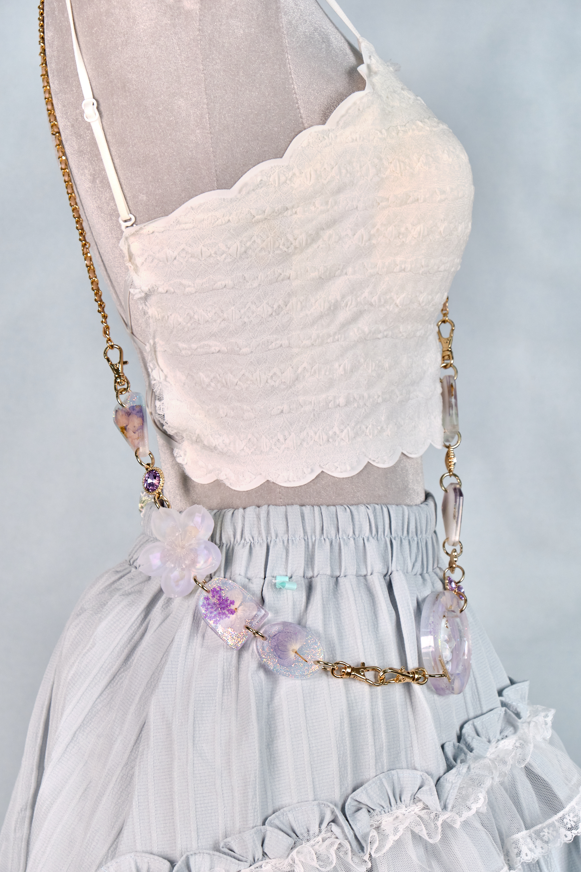 12280 Resin Pressed Flower Crossbody Phone Chain