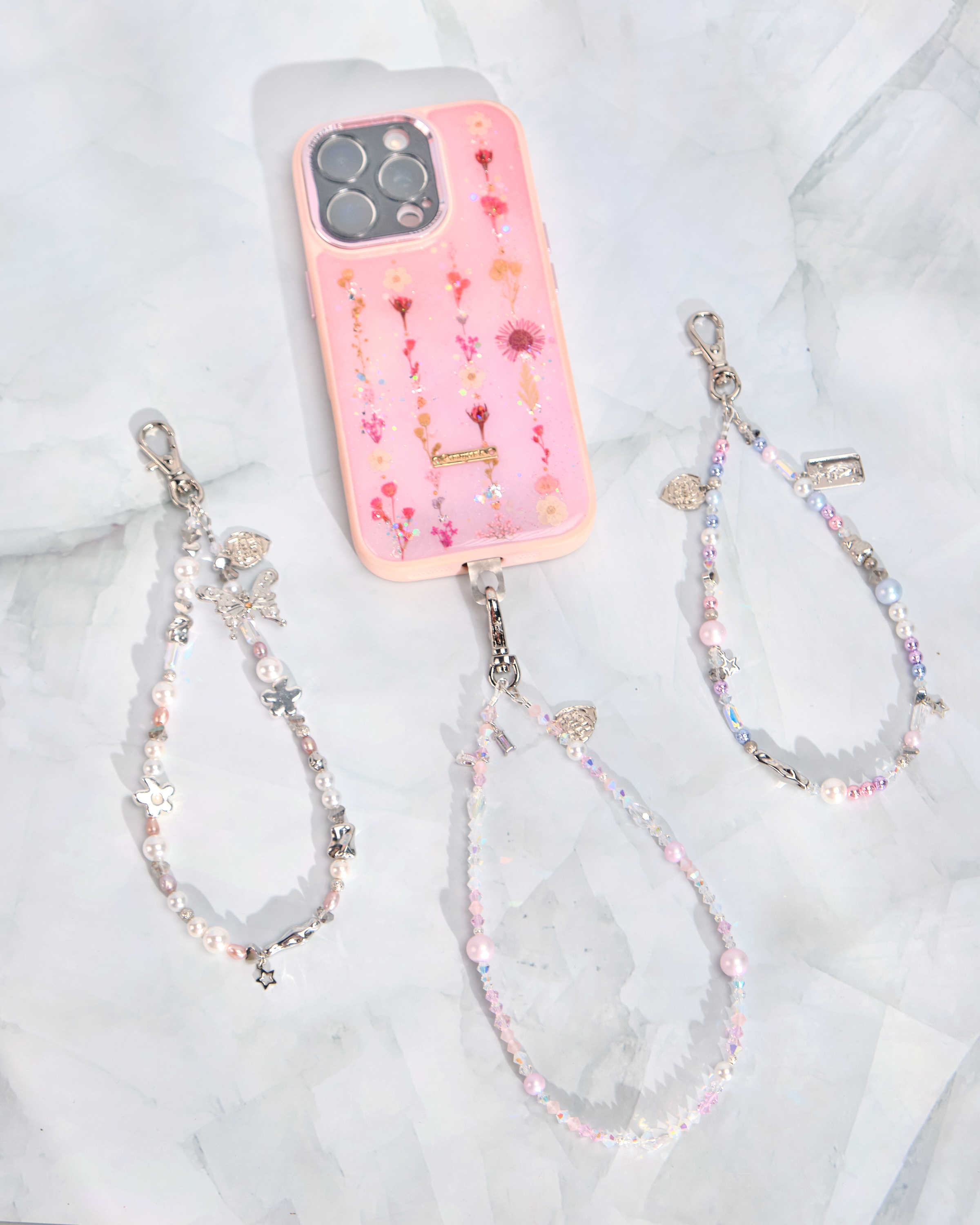 12276 Minimal Pearl Bloom Bow Phone Charm