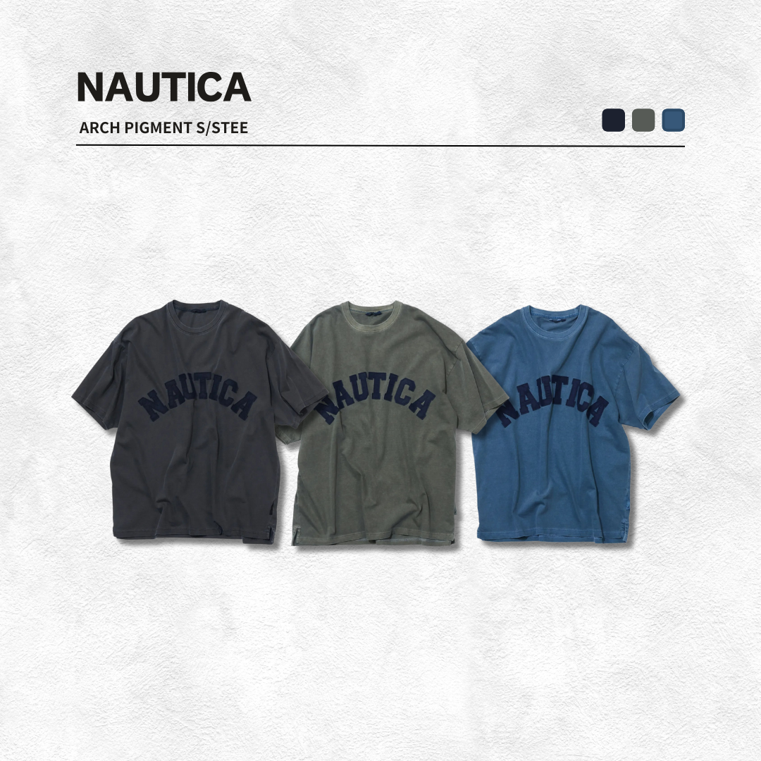 代購”NAUTICA KR ARCH PIGMENT TEE 水洗短袖360