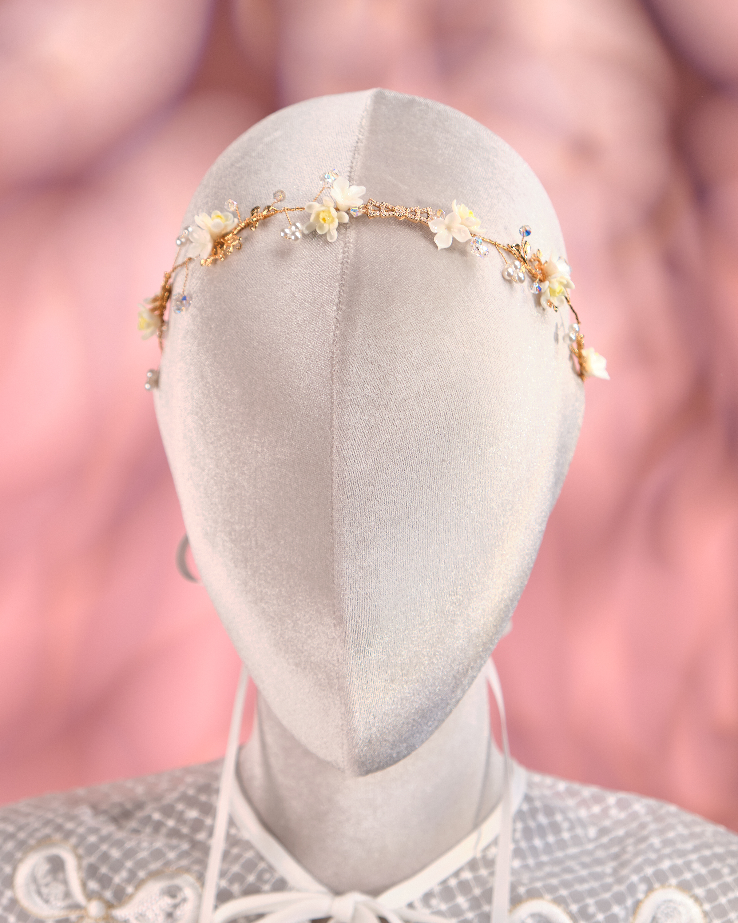 12271 夏日花橋頭箍配絲帶拖尾