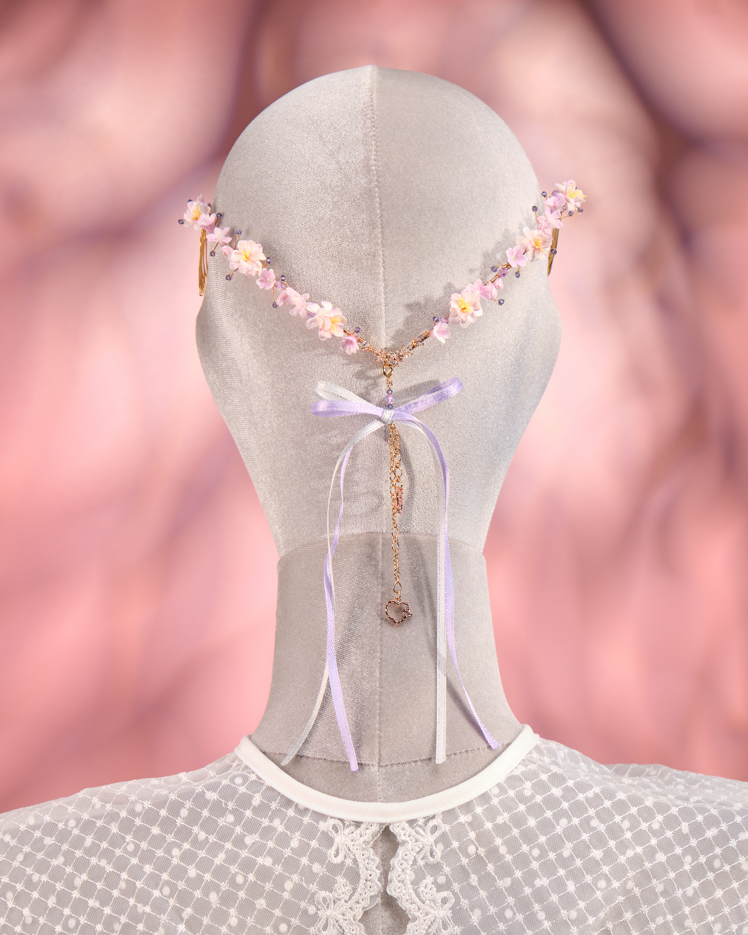 12269 夏日花橋頭箍配絲帶拖尾