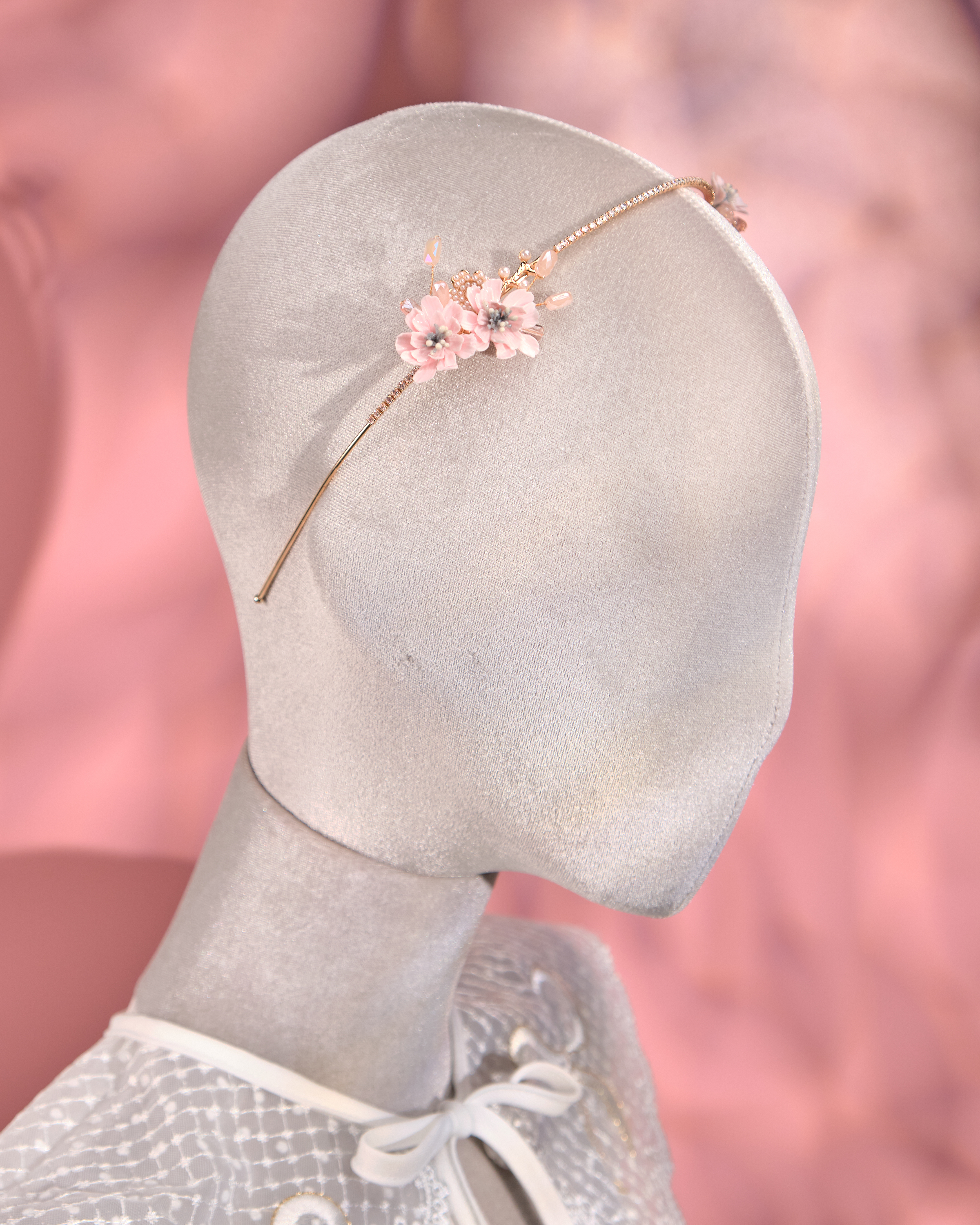 12264 粉紅牡丹頭箍