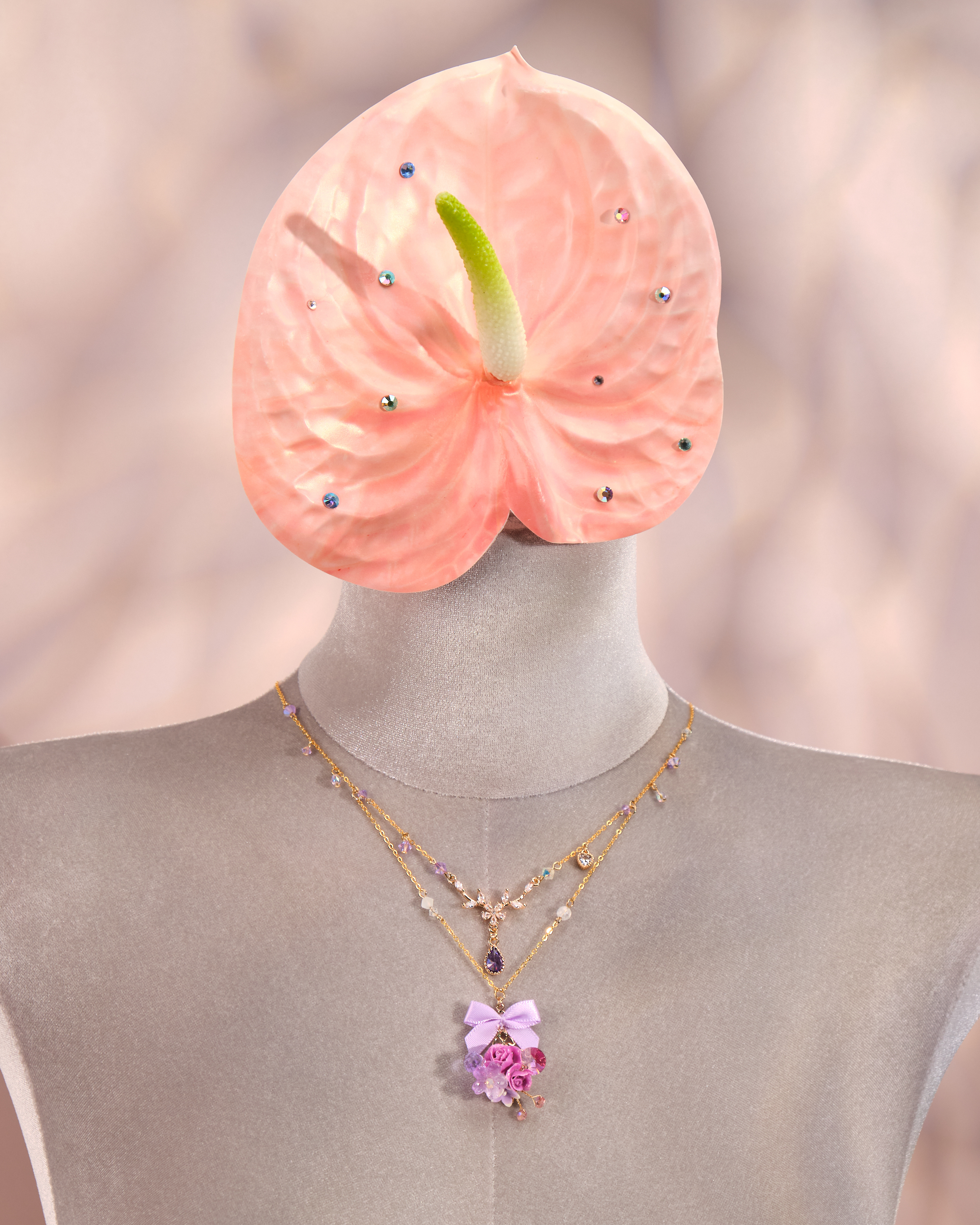 12255 Floral Bow Necklace