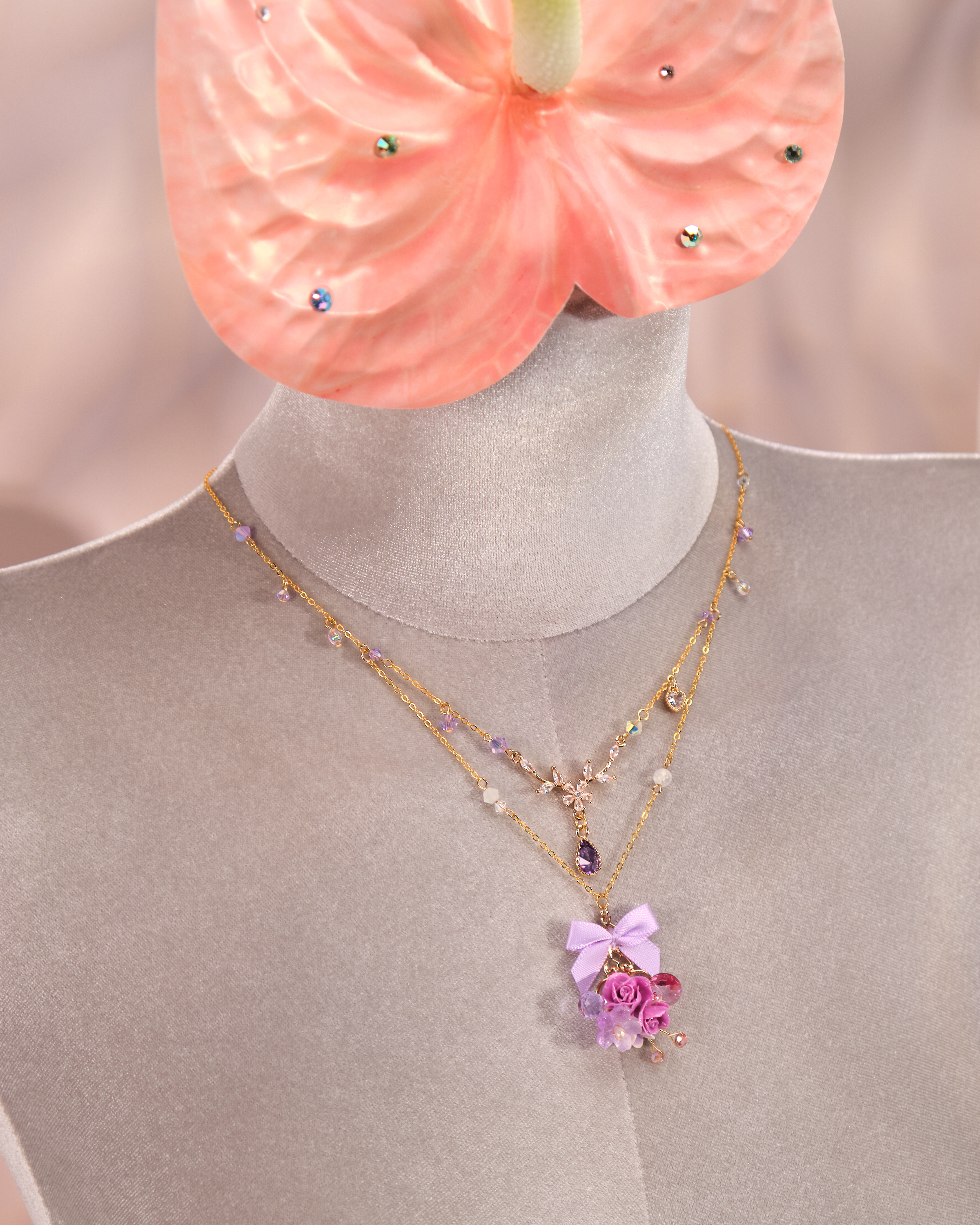 12255 Floral Bow Necklace