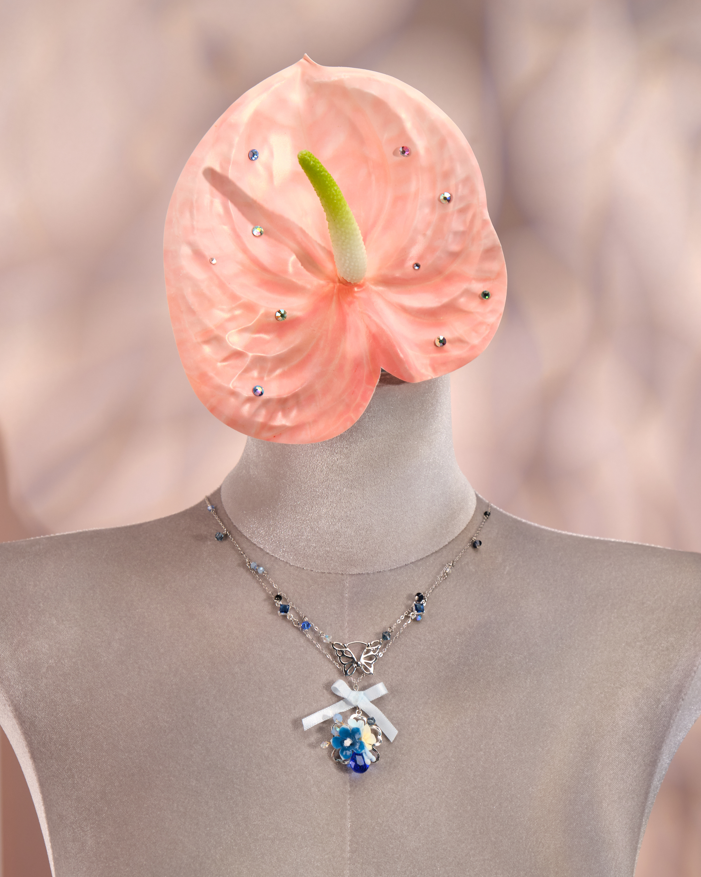 12254 小花蝴蝶結鎖骨鏈