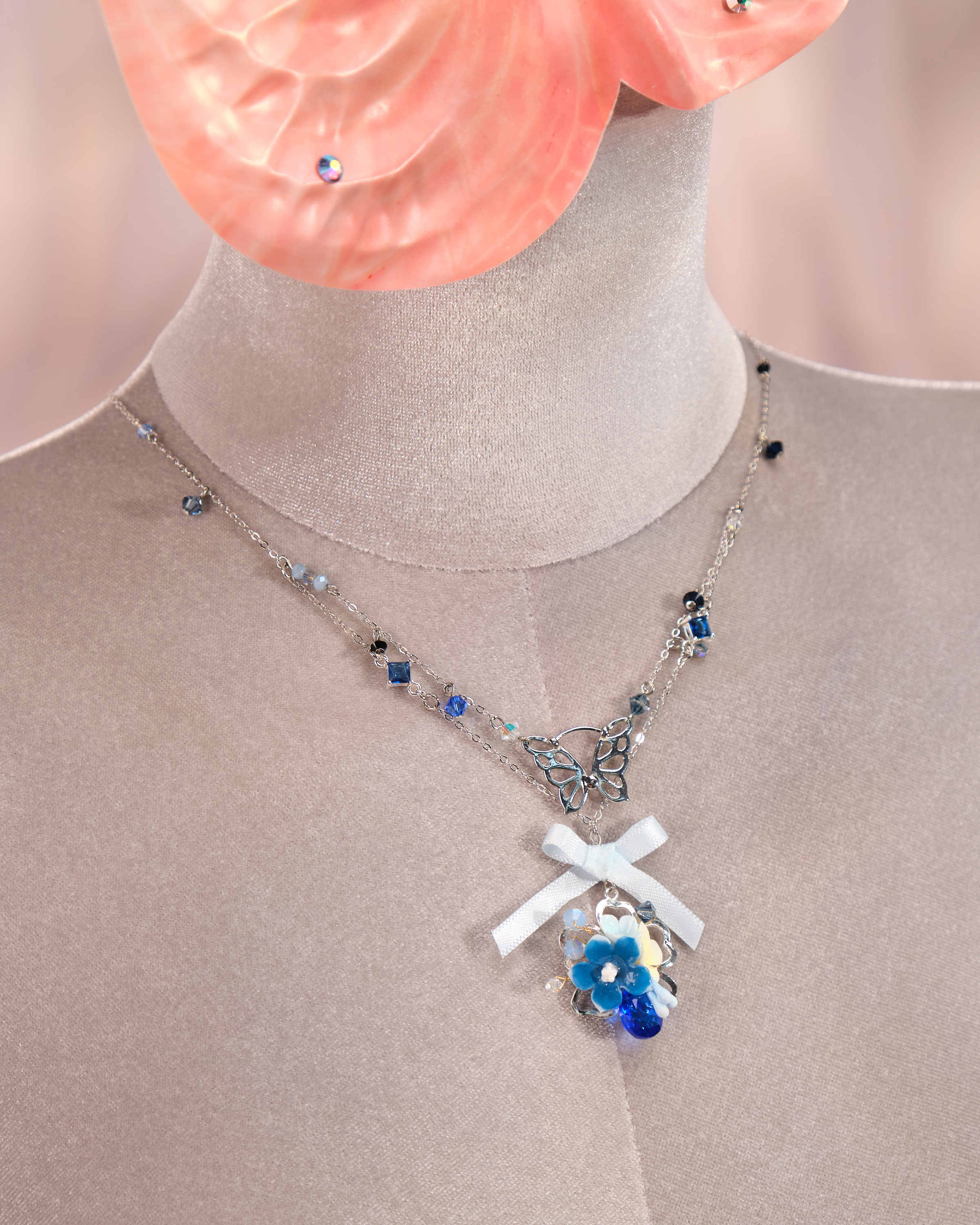 12254 小花蝴蝶結鎖骨鏈